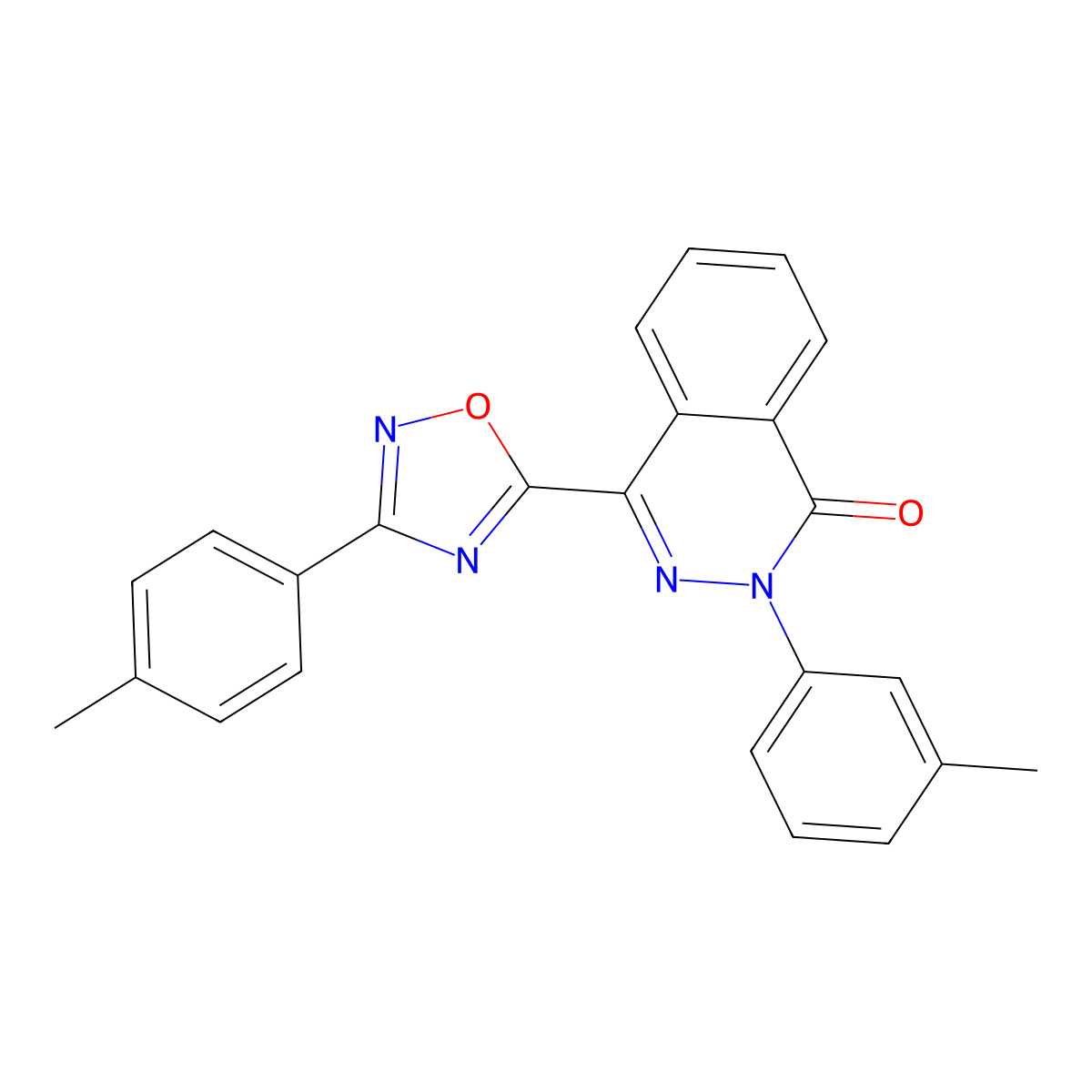 2-(3-methylphenyl)-4-[3-(4-methylphenyl)-1,2,4-oxadiazol-5-yl]phthalazin-1(2H)-one molecular structure, CAS 1291857-11-8