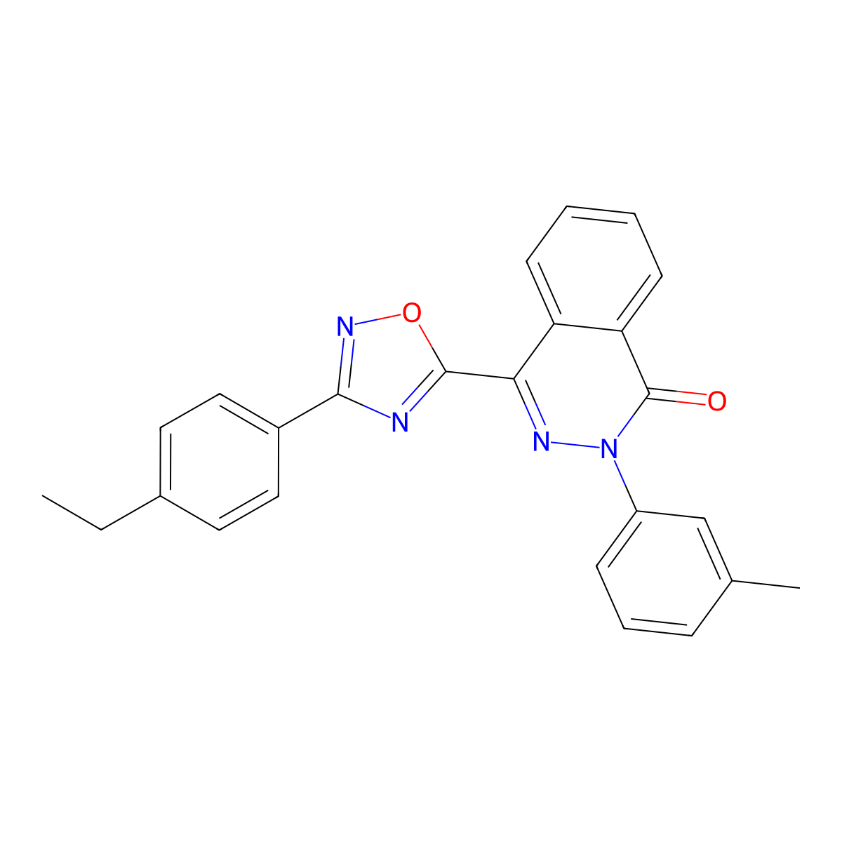 4-[3-(4-ethylphenyl)-1,2,4-oxadiazol-5-yl]-2-(3-methylphenyl)phthalazin-1(2H)-one molecular structure, CAS 1291857-20-9