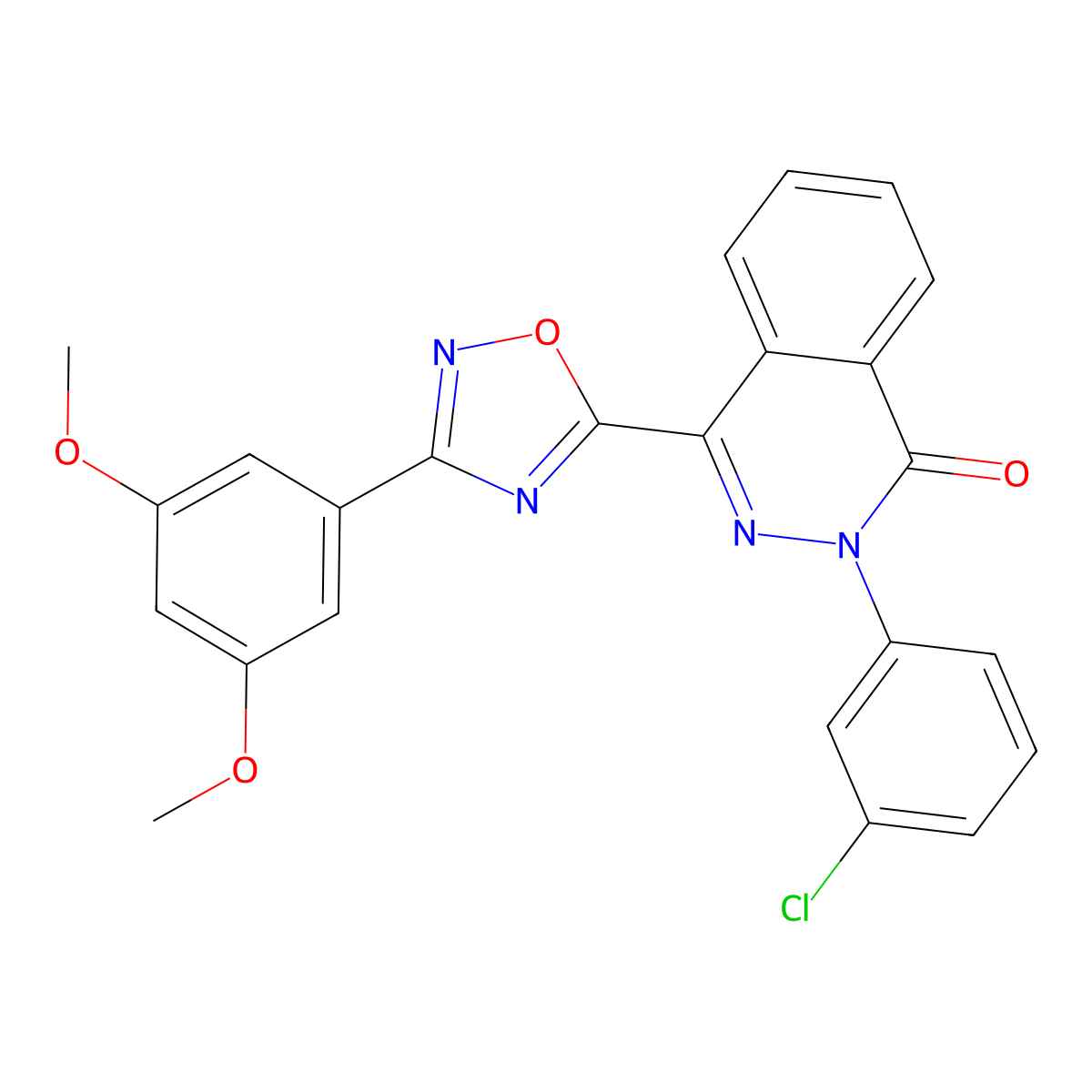 2-(3-chlorophenyl)-4-[3-(3,5-dimethoxyphenyl)-1,2,4-oxadiazol-5-yl]phthalazin-1(2H)-one molecular structure, CAS 1291857-25-4