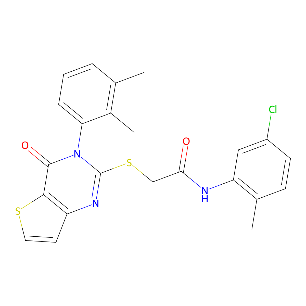 N-(5-chloro-2-methylphenyl)-2-{[3-(2,3-dimethylphenyl)-4-oxo-3,4-dihydrothieno[3,2-d]pyrimidin-2-yl]sulfanyl}acetamide molecular structure, CAS 1291857-50-5