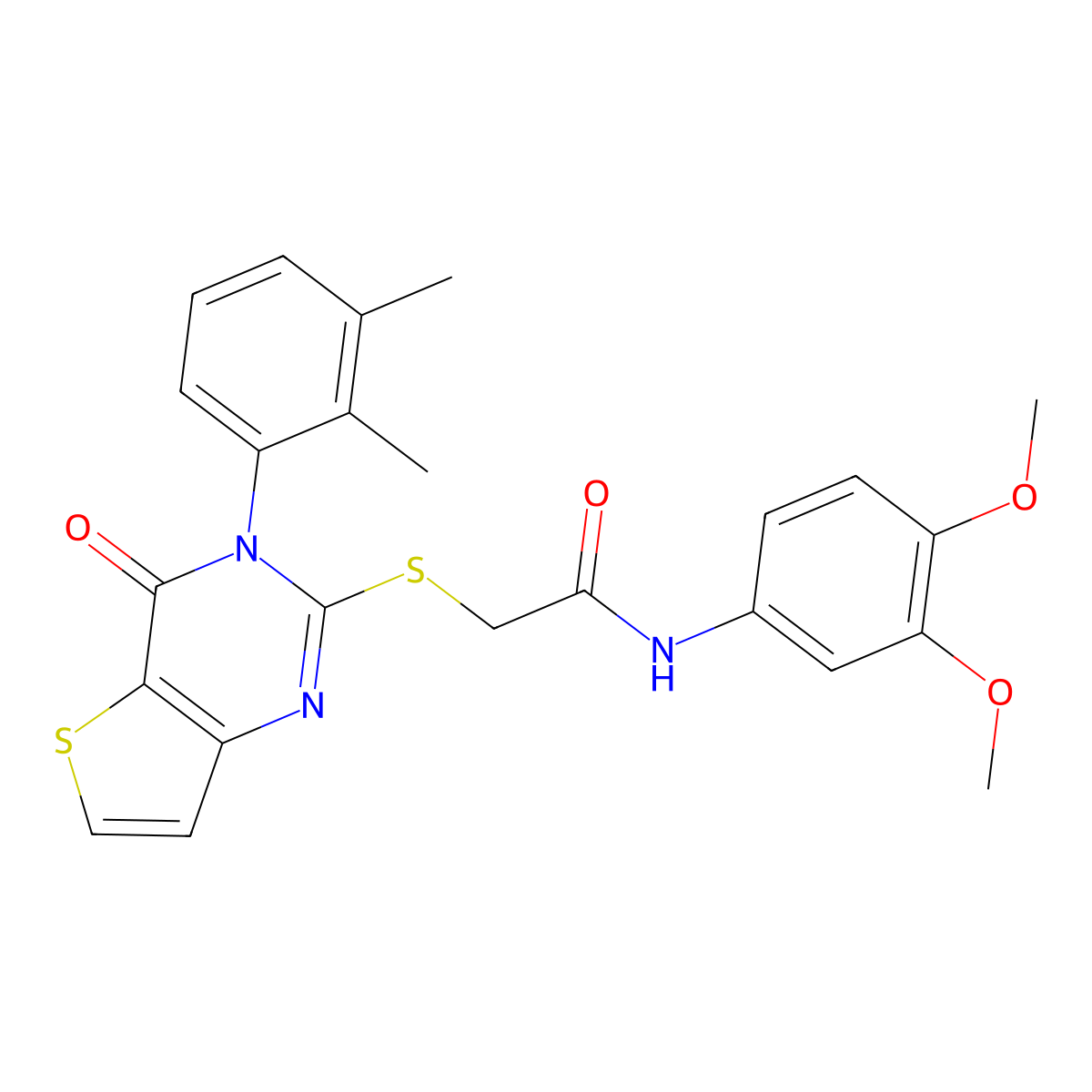 N-(3,4-dimethoxyphenyl)-2-{[3-(2,3-dimethylphenyl)-4-oxo-3,4-dihydrothieno[3,2-d]pyrimidin-2-yl]sulfanyl}acetamide molecular structure, CAS 1291857-53-8