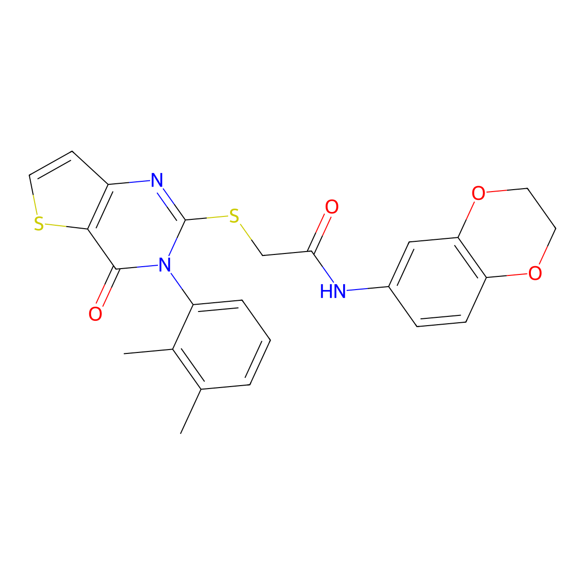 N-(2,3-dihydro-1,4-benzodioxin-6-yl)-2-{[3-(2,3-dimethylphenyl)-4-oxo-3,4-dihydrothieno[3,2-d]pyrimidin-2-yl]sulfanyl}acetamide molecular structure, CAS 1291857-56-1