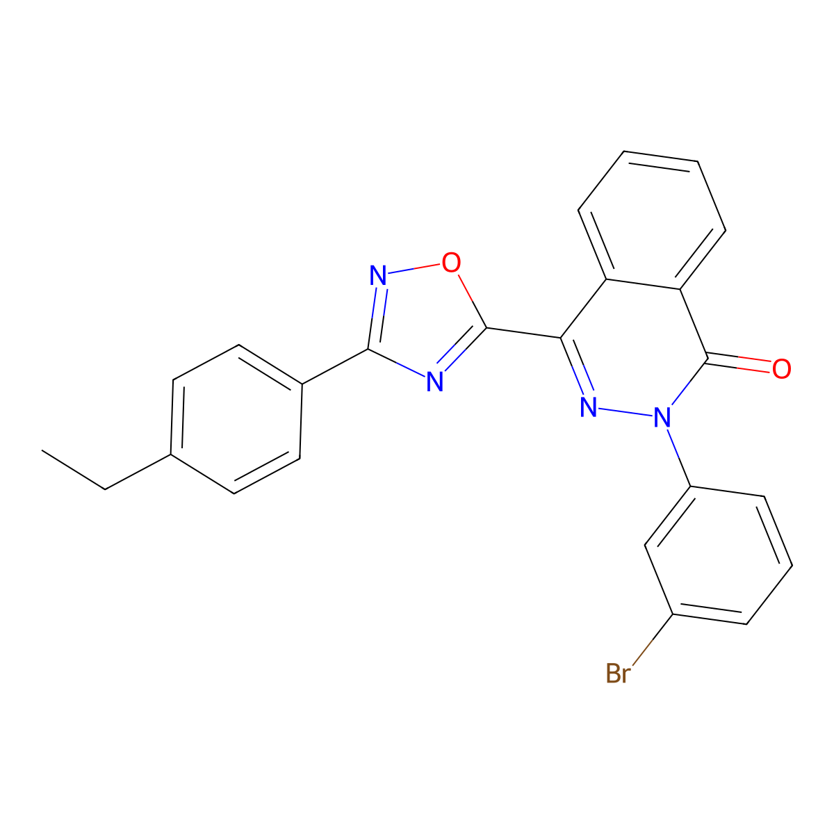 2-(3-bromophenyl)-4-[3-(4-ethylphenyl)-1,2,4-oxadiazol-5-yl]phthalazin-1(2H)-one molecular structure, CAS 1291857-79-8
