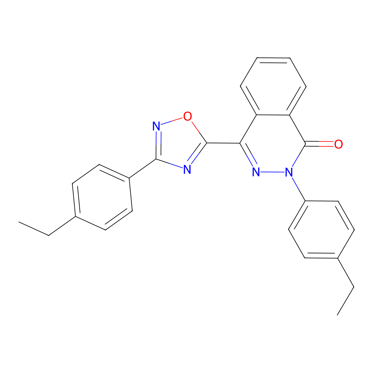 2-(4-ethylphenyl)-4-[3-(4-ethylphenyl)-1,2,4-oxadiazol-5-yl]phthalazin-1(2H)-one molecular structure, CAS 1291857-88-9