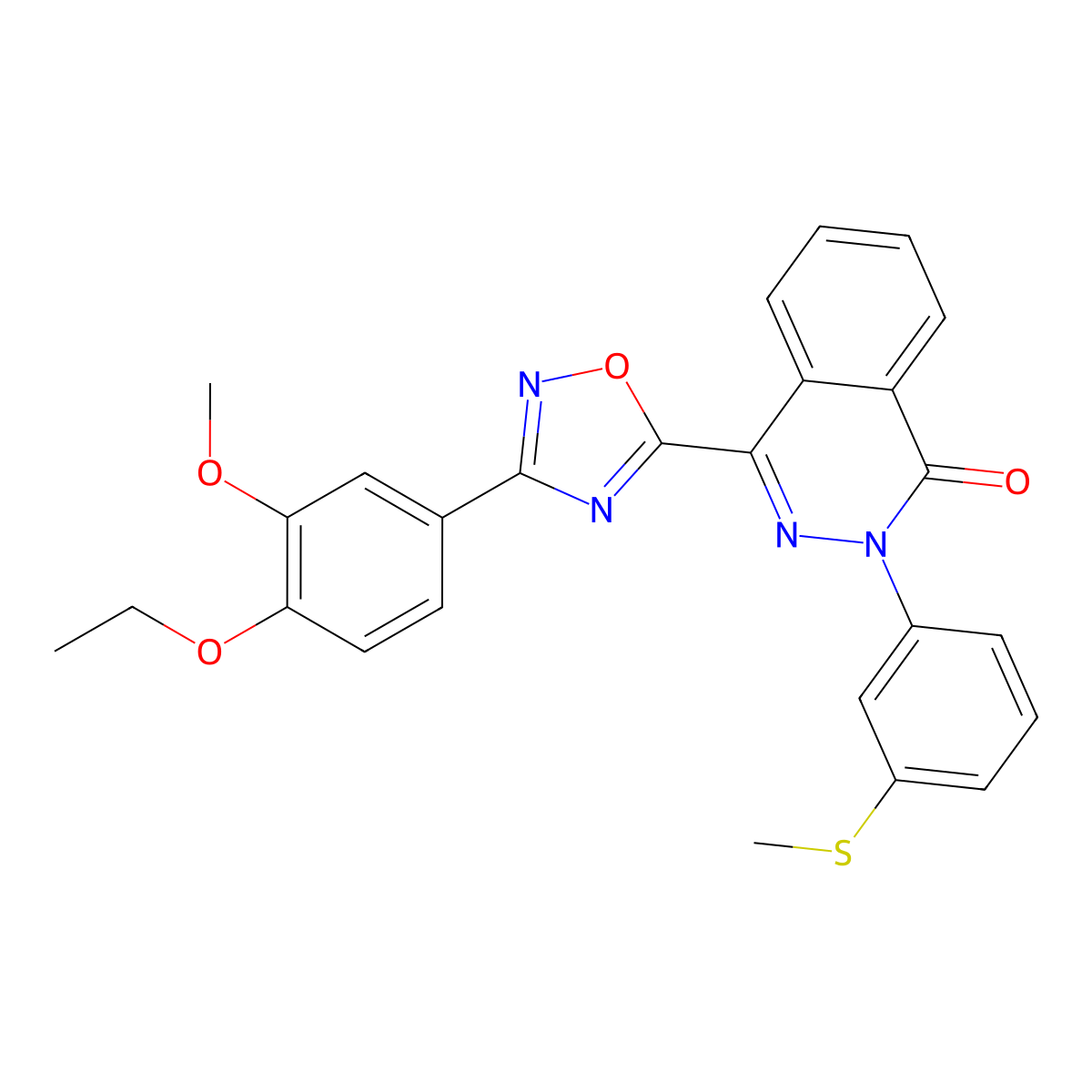 4-[3-(4-ethoxy-3-methoxyphenyl)-1,2,4-oxadiazol-5-yl]-2-[3-(methylsulfanyl)phenyl]phthalazin-1(2H)-one molecular structure, CAS 1291857-90-3