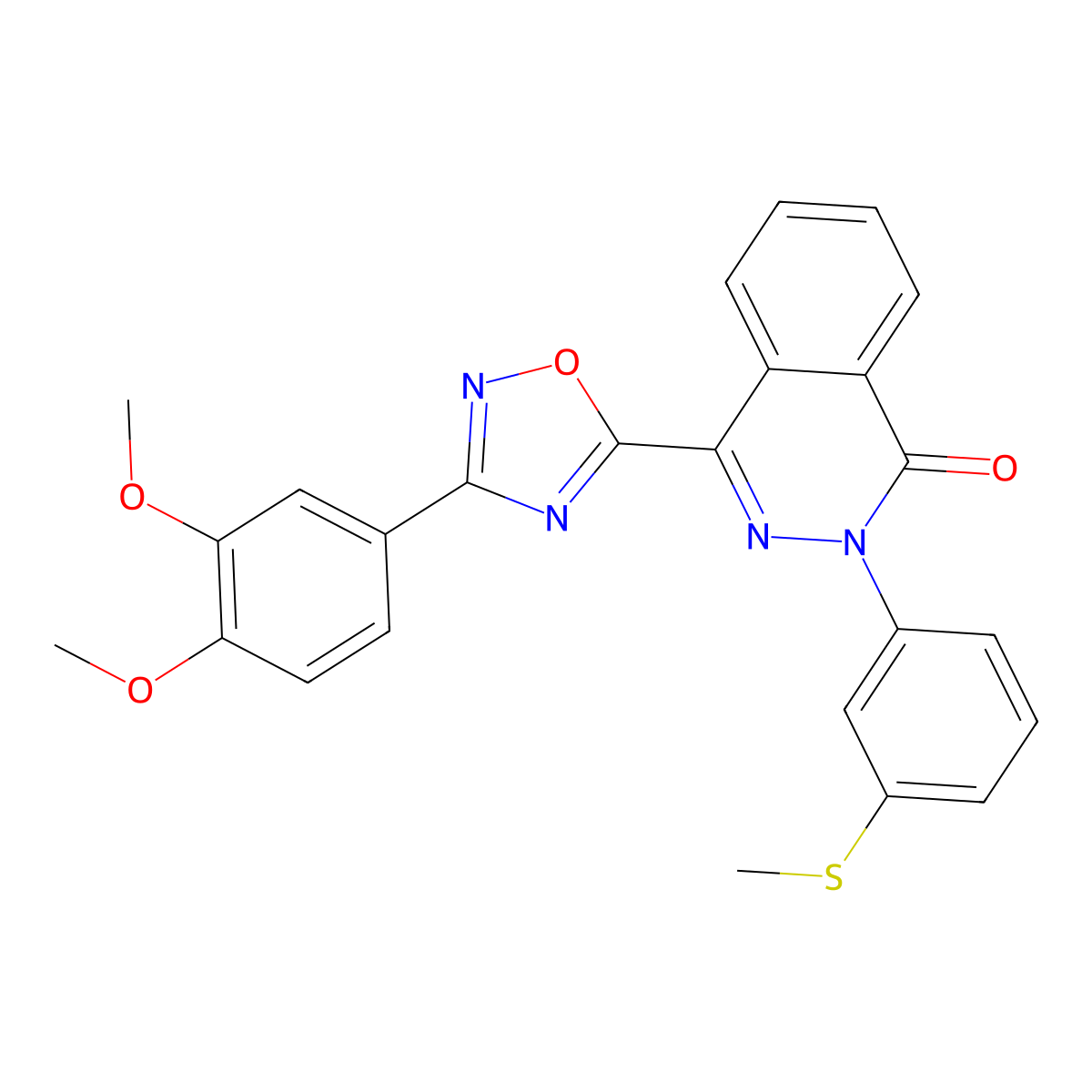 4-[3-(3,4-dimethoxyphenyl)-1,2,4-oxadiazol-5-yl]-2-[3-(methylthio)phenyl]phthalazin-1(2H)-one molecular structure, CAS 1291858-14-4