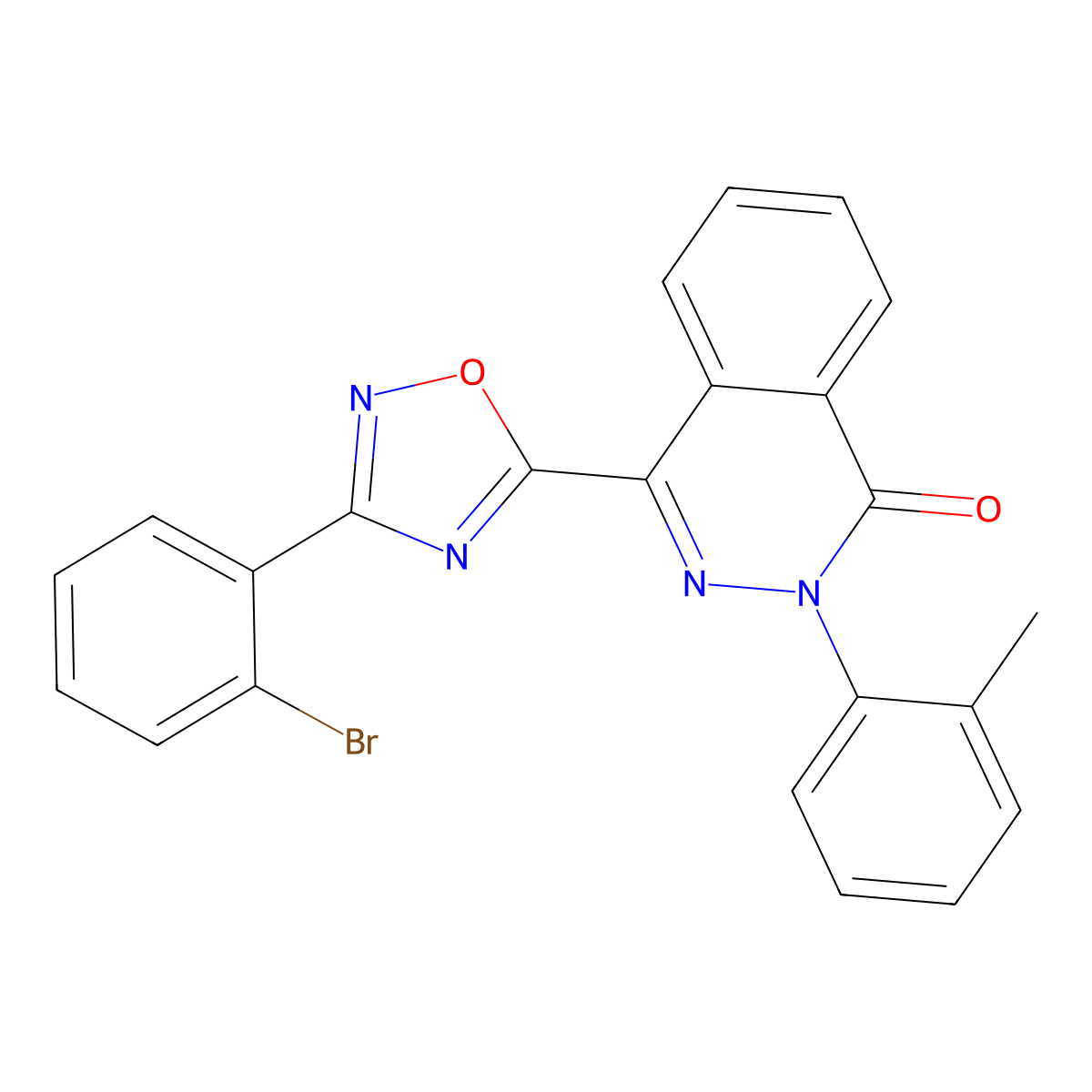 4-[3-(2-bromophenyl)-1,2,4-oxadiazol-5-yl]-2-(2-methylphenyl)phthalazin-1(2H)-one molecular structure, CAS 1291858-19-9