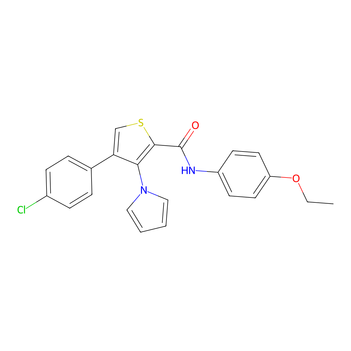 4-(4-chlorophenyl)-N-(4-ethoxyphenyl)-3-(1H-pyrrol-1-yl)thiophene-2-carboxamide molecular structure, CAS 1291859-05-6