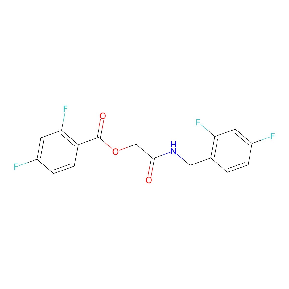 2-((2,4-Difluorobenzyl)amino)-2-oxoethyl 2,4-difluorobenzoate molecular structure, CAS 1291859-26-1
