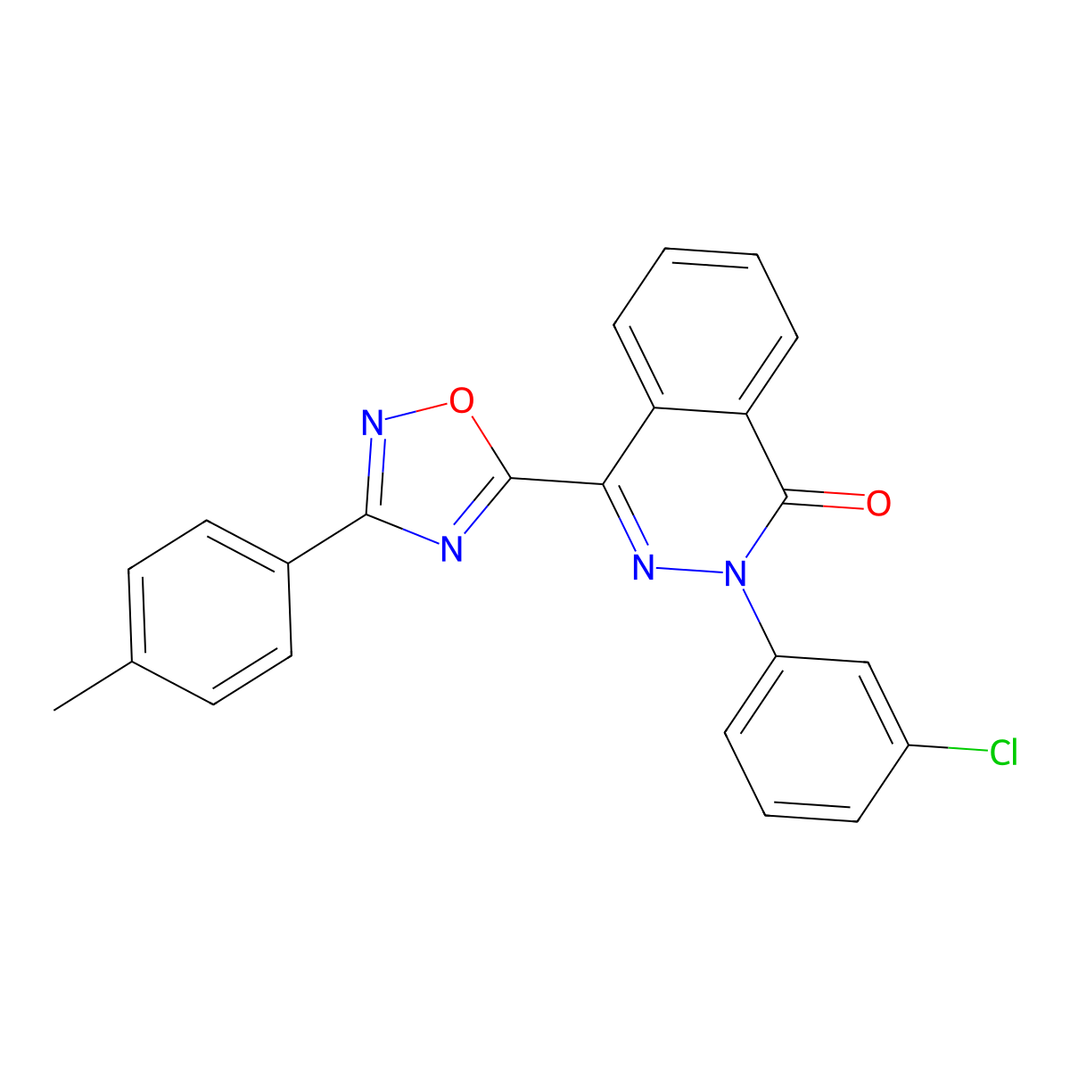 2-(3-chlorophenyl)-4-[3-(4-methylphenyl)-1,2,4-oxadiazol-5-yl]phthalazin-1(2H)-one molecular structure, CAS 1291859-42-1