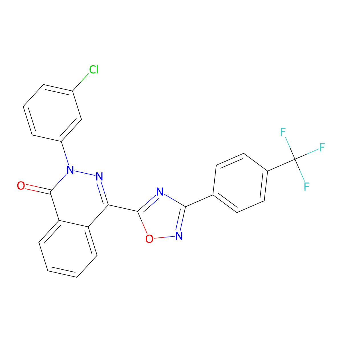 2-(3-chlorophenyl)-4-{3-[4-(trifluoromethyl)phenyl]-1,2,4-oxadiazol-5-yl}phthalazin-1(2H)-one molecular structure, CAS 1291859-45-4