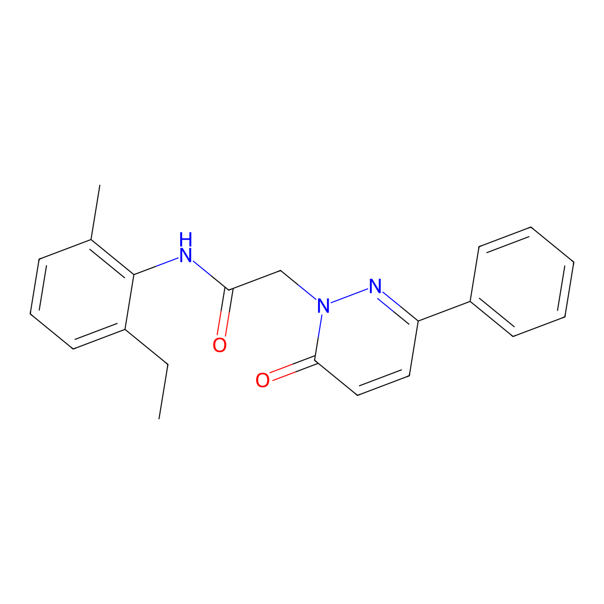 N-(2-ethyl-6-methylphenyl)-2-(6-oxo-3-phenylpyridazin-1(6H)-yl)acetamide molecular structure, CAS 1291859-52-3