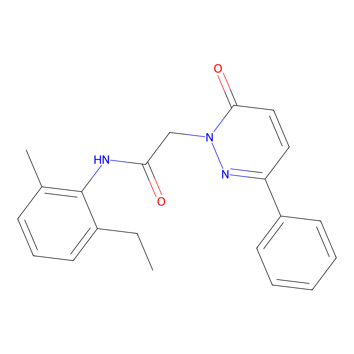 N-(2-ethyl-6-methylphenyl)-2-(6-oxo-3-phenylpyridazin-1(6H)-yl)acetamide molecular structure, CAS 1291859-52-3
