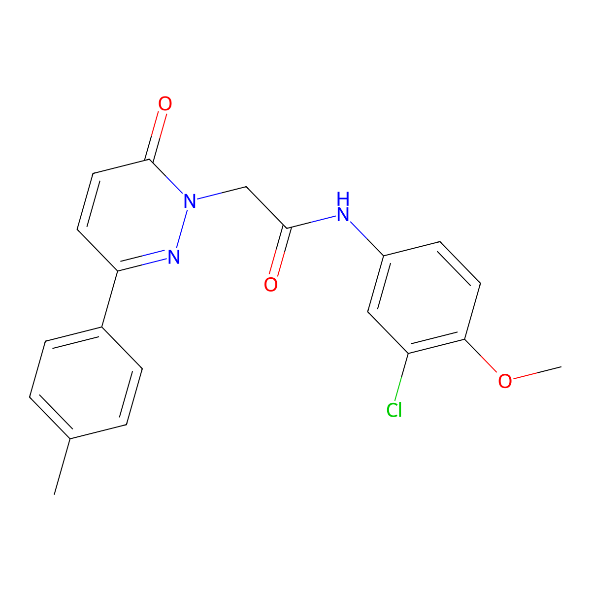 N-(3-chloro-4-methoxyphenyl)-2-[3-(4-methylphenyl)-6-oxopyridazin-1(6H)-yl]acetamide molecular structure, CAS 1291859-54-5