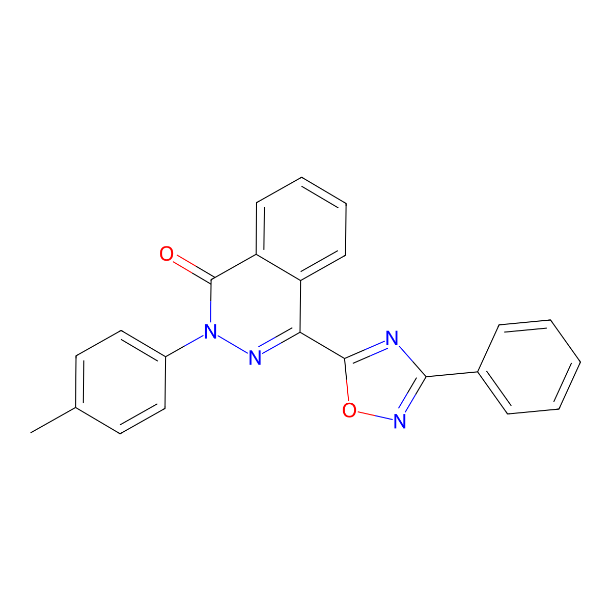 4-(3-phenyl-1,2,4-oxadiazol-5-yl)-2-(p-tolyl)phthalazin-1(2H)-one molecular structure, CAS 1291859-76-1