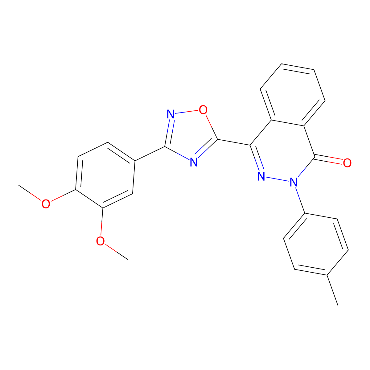 4-[3-(3,4-dimethoxyphenyl)-1,2,4-oxadiazol-5-yl]-2-(4-methylphenyl)phthalazin-1(2H)-one molecular structure, CAS 1291859-81-8