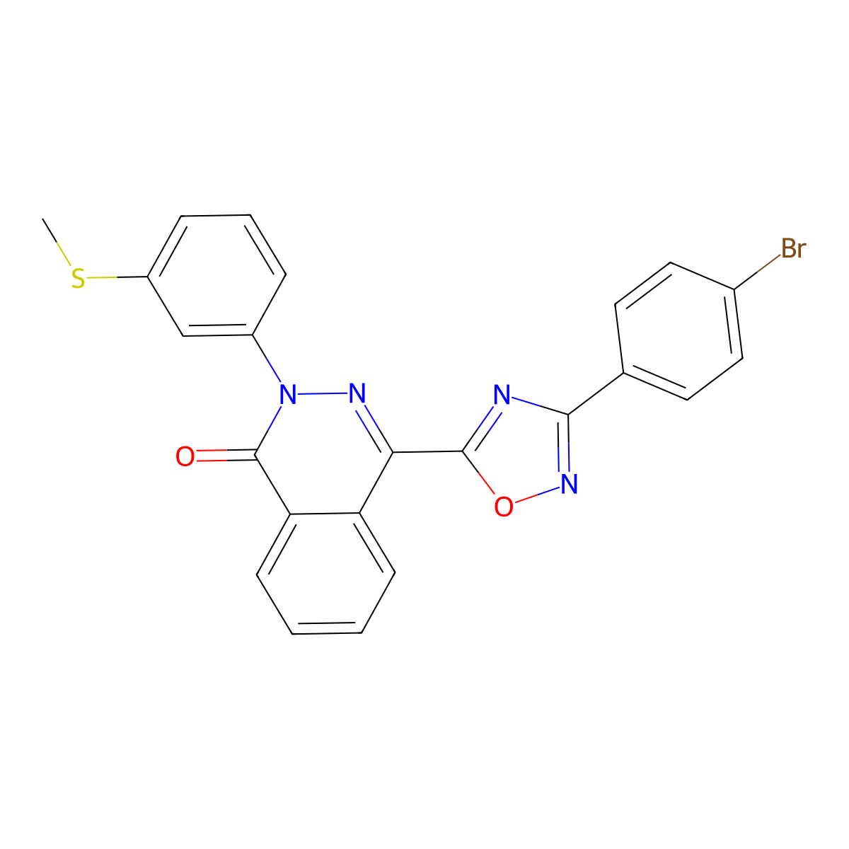4-[3-(4-bromophenyl)-1,2,4-oxadiazol-5-yl]-2-[3-(methylthio)phenyl]phthalazin-1(2H)-one molecular structure, CAS 1291860-02-0