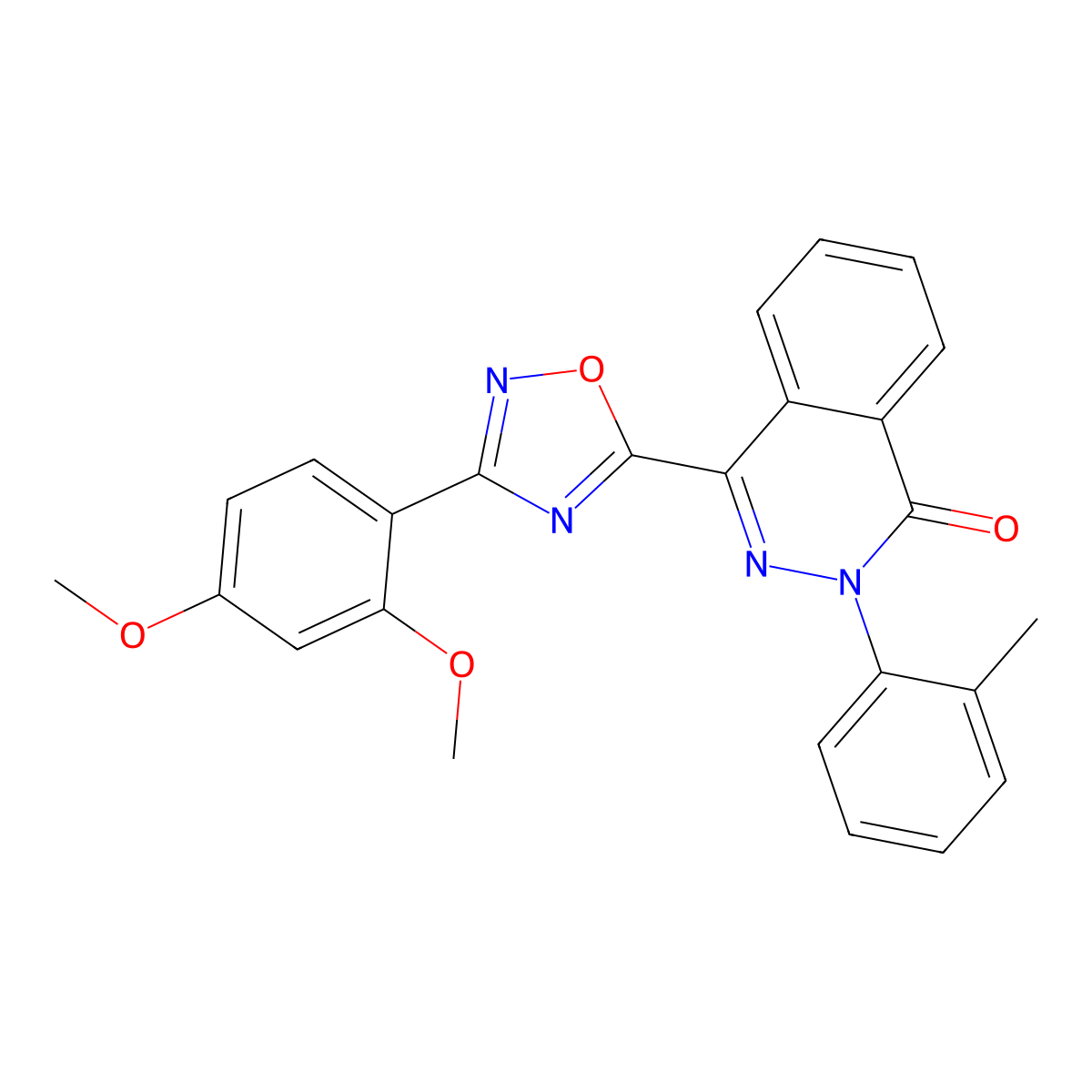 4-[3-(2,4-dimethoxyphenyl)-1,2,4-oxadiazol-5-yl]-2-(2-methylphenyl)phthalazin-1(2H)-one molecular structure, CAS 1291860-05-3