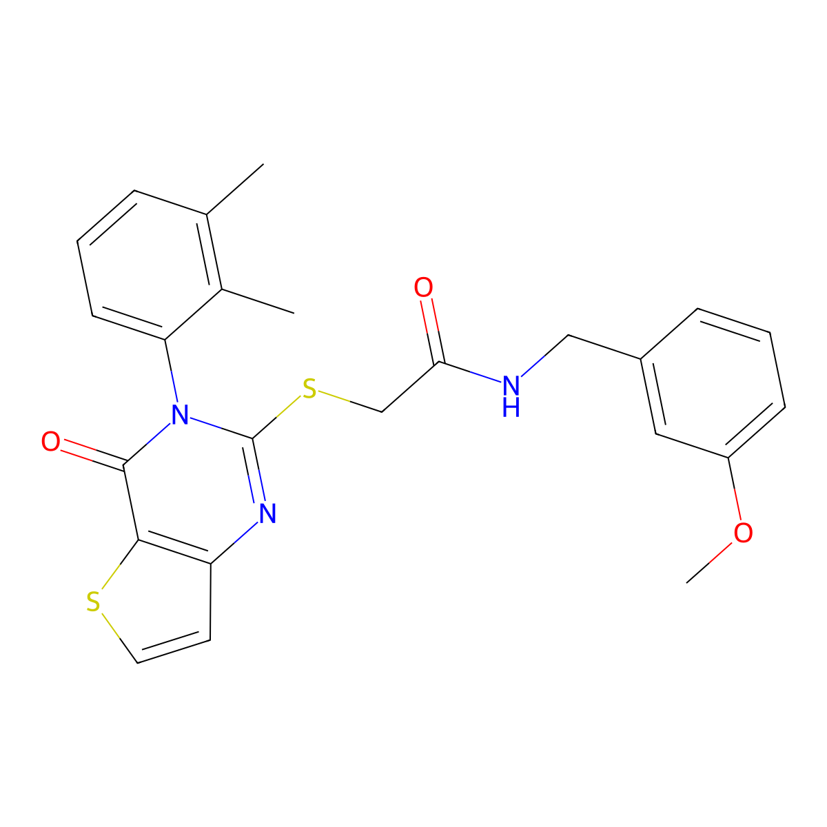 2-{[3-(2,3-dimethylphenyl)-4-oxo-3,4-dihydrothieno[3,2-d]pyrimidin-2-yl]sulfanyl}-N-(3-methoxybenzyl)acetamide molecular structure, CAS 1291860-60-0