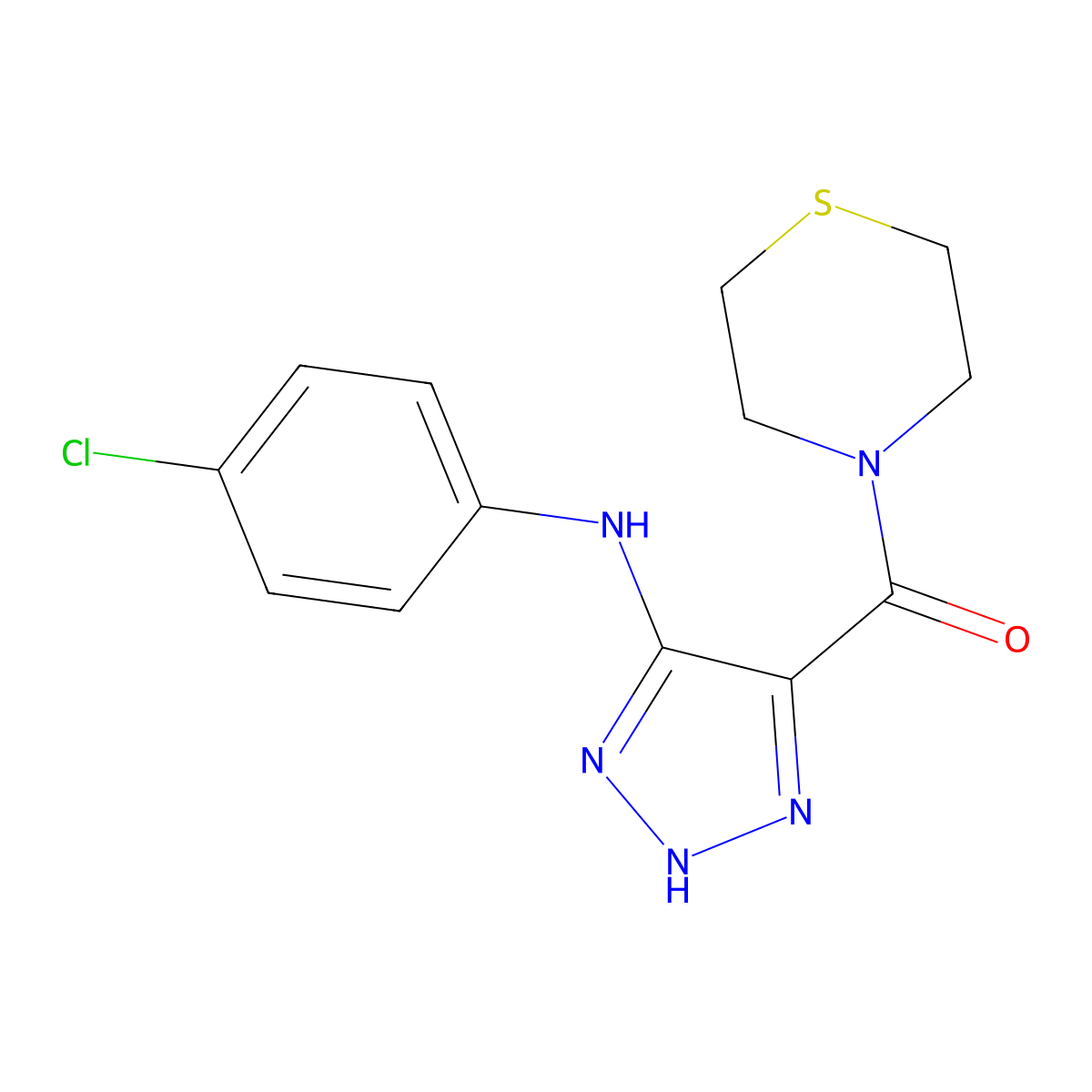 {5-[(4-chlorophenyl)amino]-1H-1,2,3-triazol-4-yl}(thiomorpholin-4-yl)methanone molecular structure, CAS 1291860-84-8