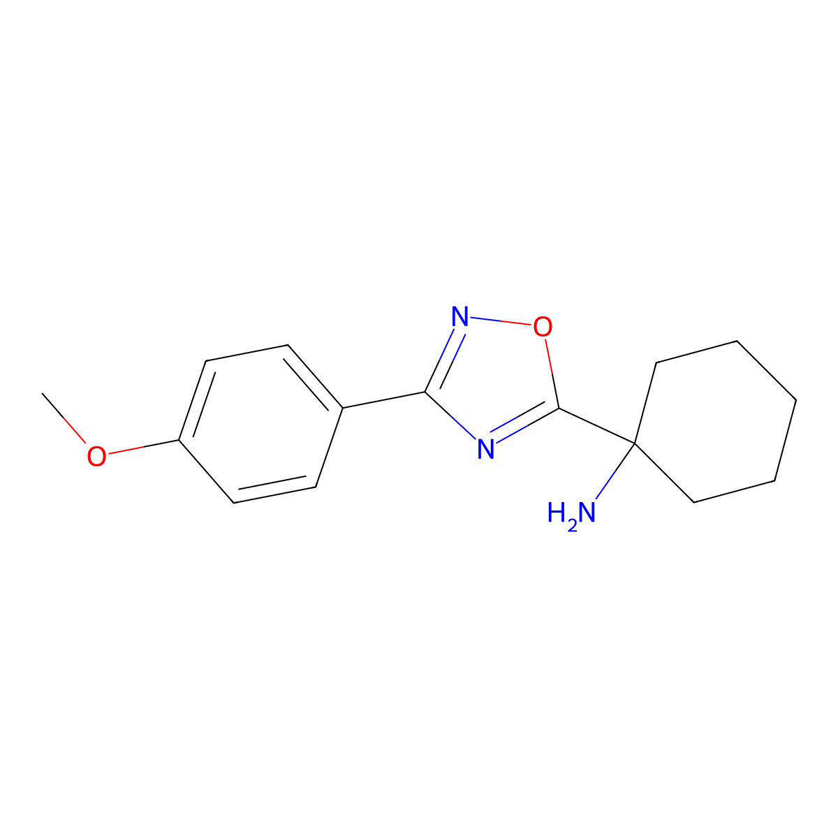 {1-[3-(4-Methoxyphenyl)-1,2,4-oxadiazol-5-yl]cyclohexyl}amine molecular structure, CAS 1291861-79-4