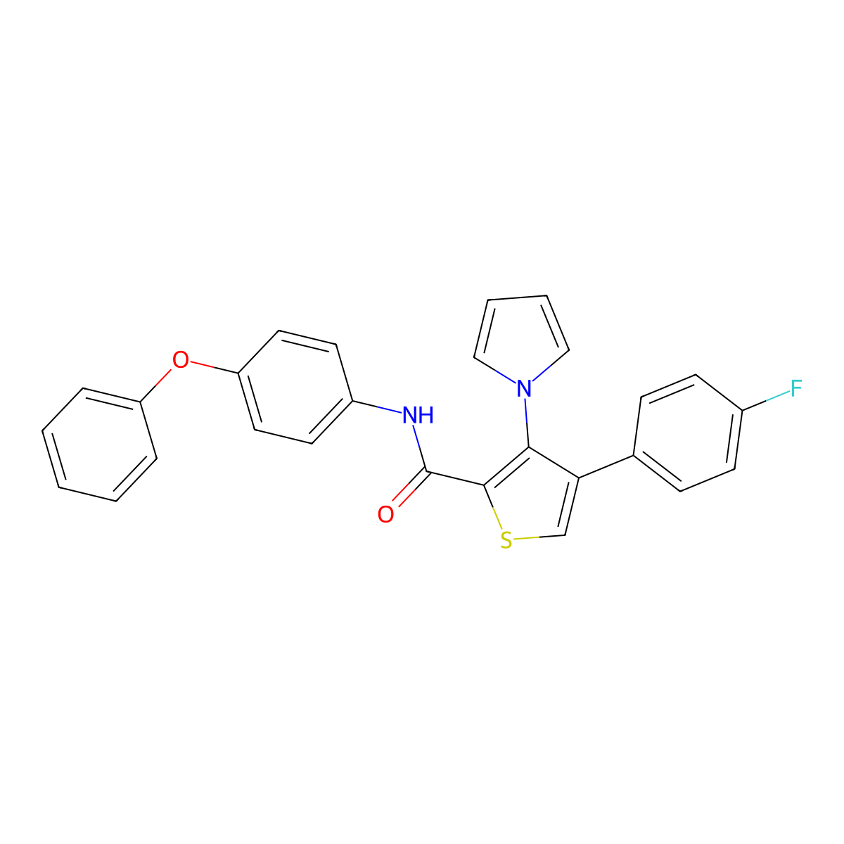 4-(4-fluorophenyl)-N-(4-phenoxyphenyl)-3-(1H-pyrrol-1-yl)thiophene-2-carboxamide molecular structure, CAS 1291861-91-0