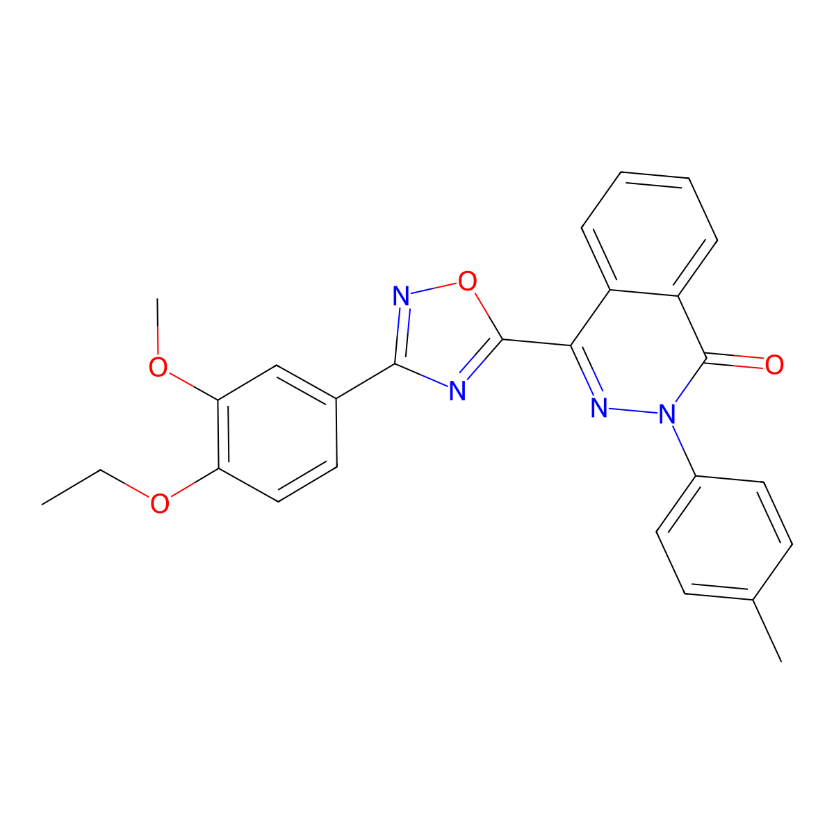 4-[3-(4-ethoxy-3-methoxyphenyl)-1,2,4-oxadiazol-5-yl]-2-(4-methylphenyl)phthalazin-1(2H)-one molecular structure, CAS 1291862-07-1