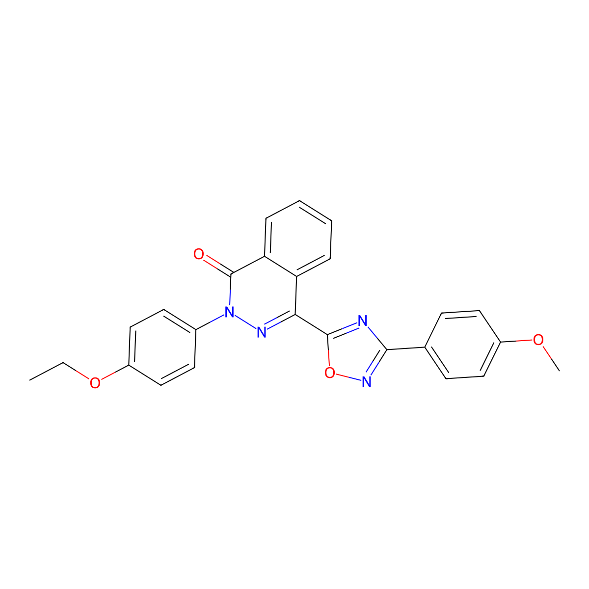 2-(4-ethoxyphenyl)-4-(3-(4-methoxyphenyl)-1,2,4-oxadiazol-5-yl)phthalazin-1(2H)-one molecular structure, CAS 1291862-09-3