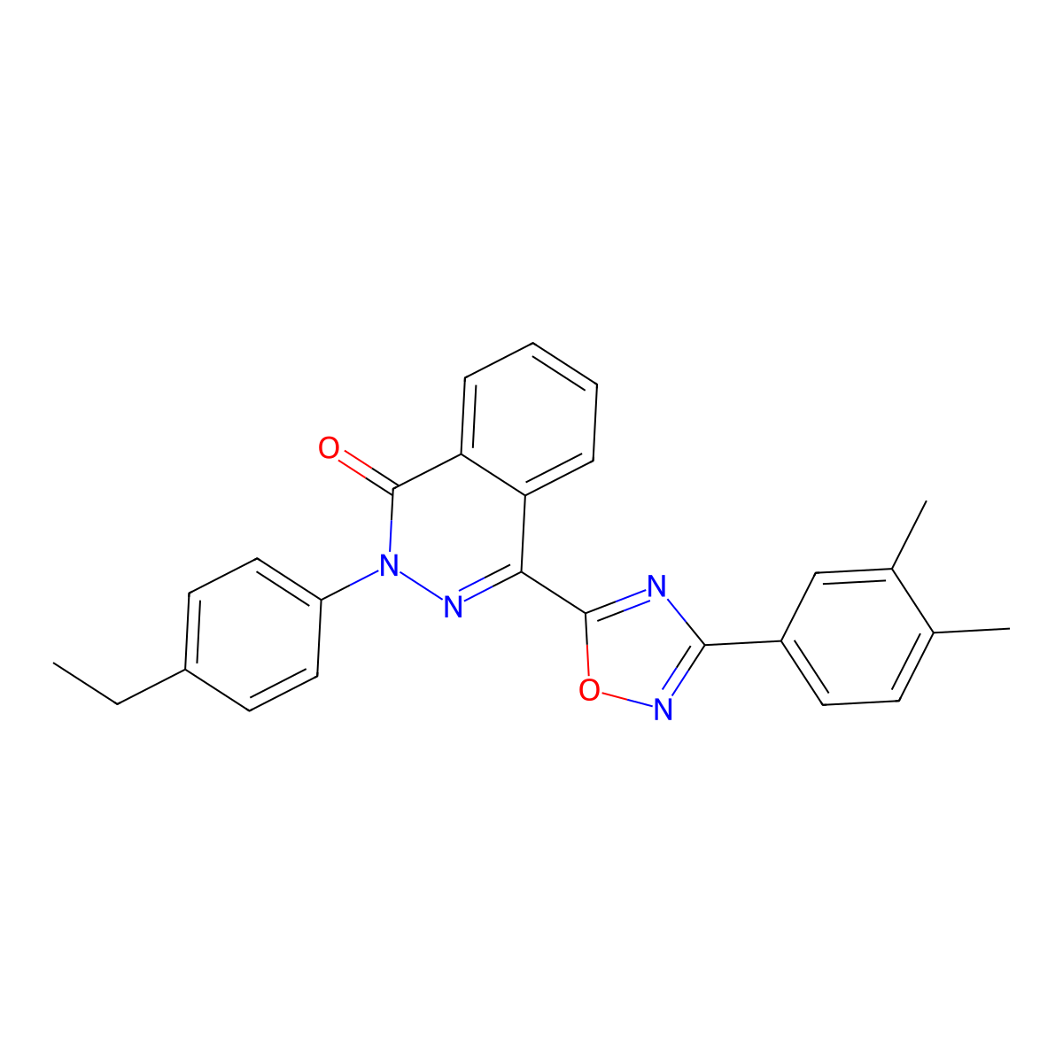 4-[3-(3,4-dimethylphenyl)-1,2,4-oxadiazol-5-yl]-2-(4-ethylphenyl)phthalazin-1(2H)-one molecular structure, CAS 1291862-11-7