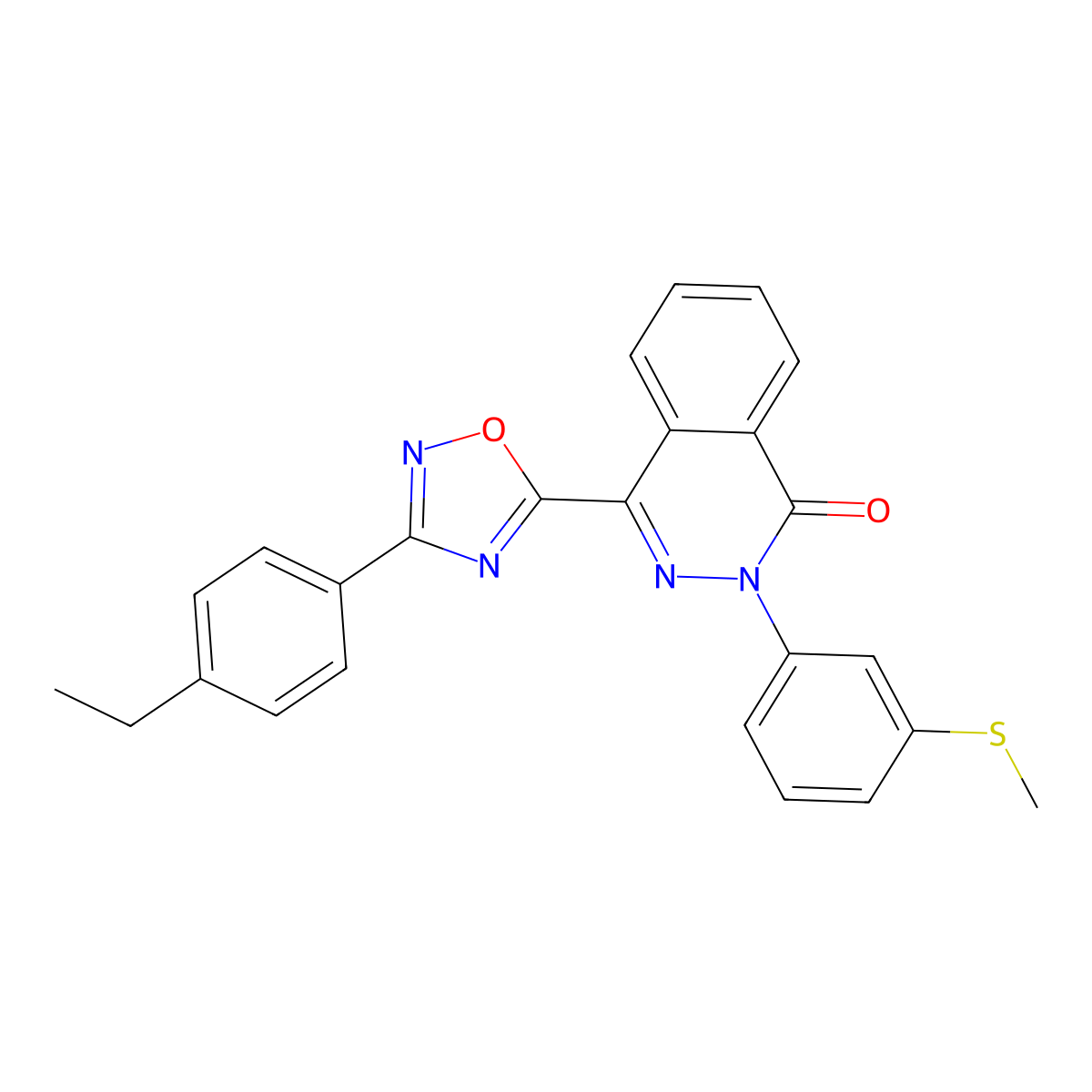 4-[3-(4-Ethylphenyl)-1,2,4-oxadiazol-5-yl]-2-[3-(methylsulfanyl)phenyl]-1,2-dihydrophthalazin-1-one molecular structure, CAS 1291862-12-8