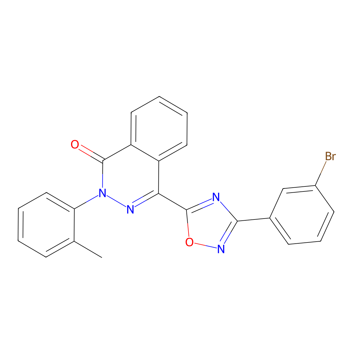 4-[3-(3-bromophenyl)-1,2,4-oxadiazol-5-yl]-2-(2-methylphenyl)phthalazin-1(2H)-one molecular structure, CAS 1291862-13-9