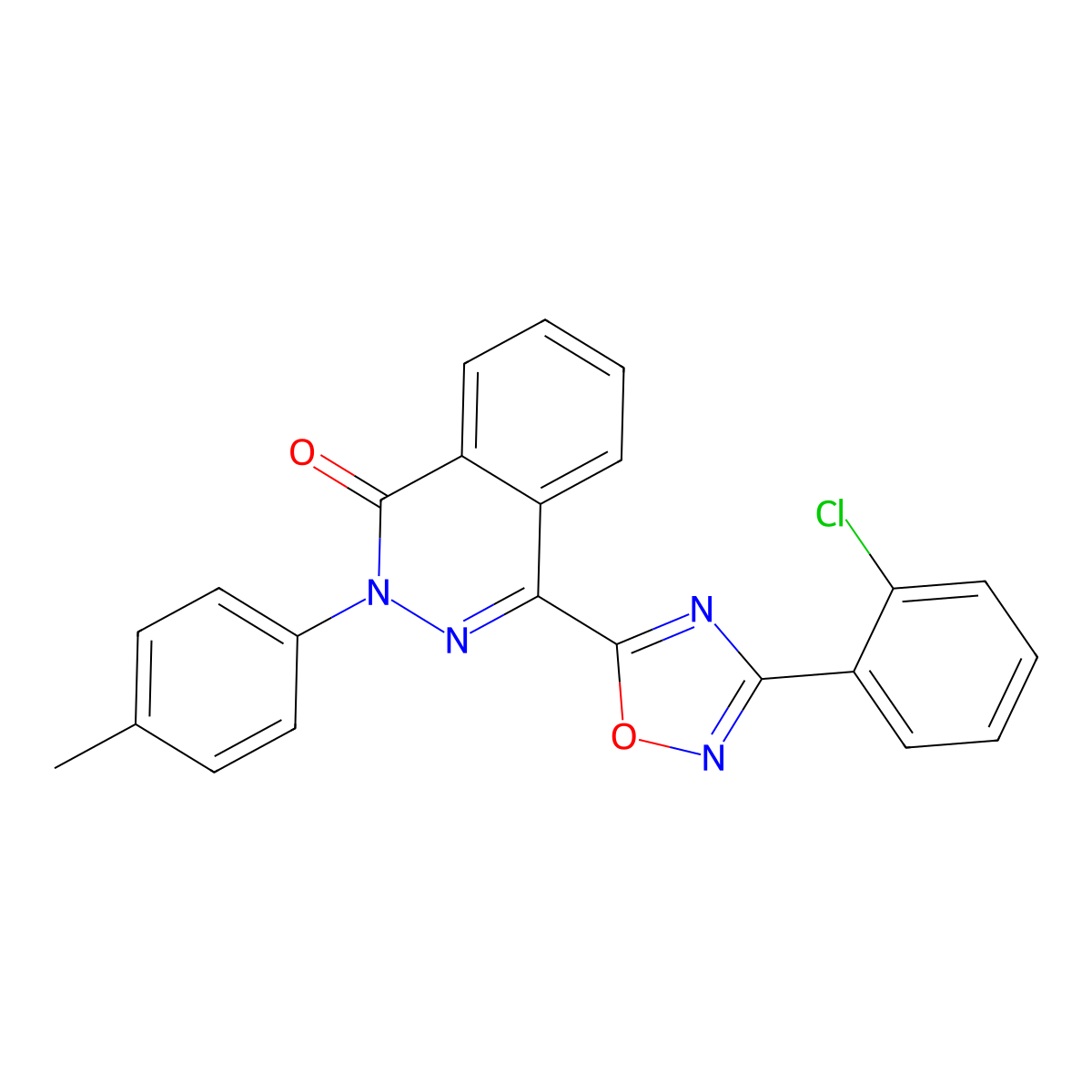 4-[3-(2-chlorophenyl)-1,2,4-oxadiazol-5-yl]-2-(4-methylphenyl)phthalazin-1(2H)-one molecular structure, CAS 1291862-41-3