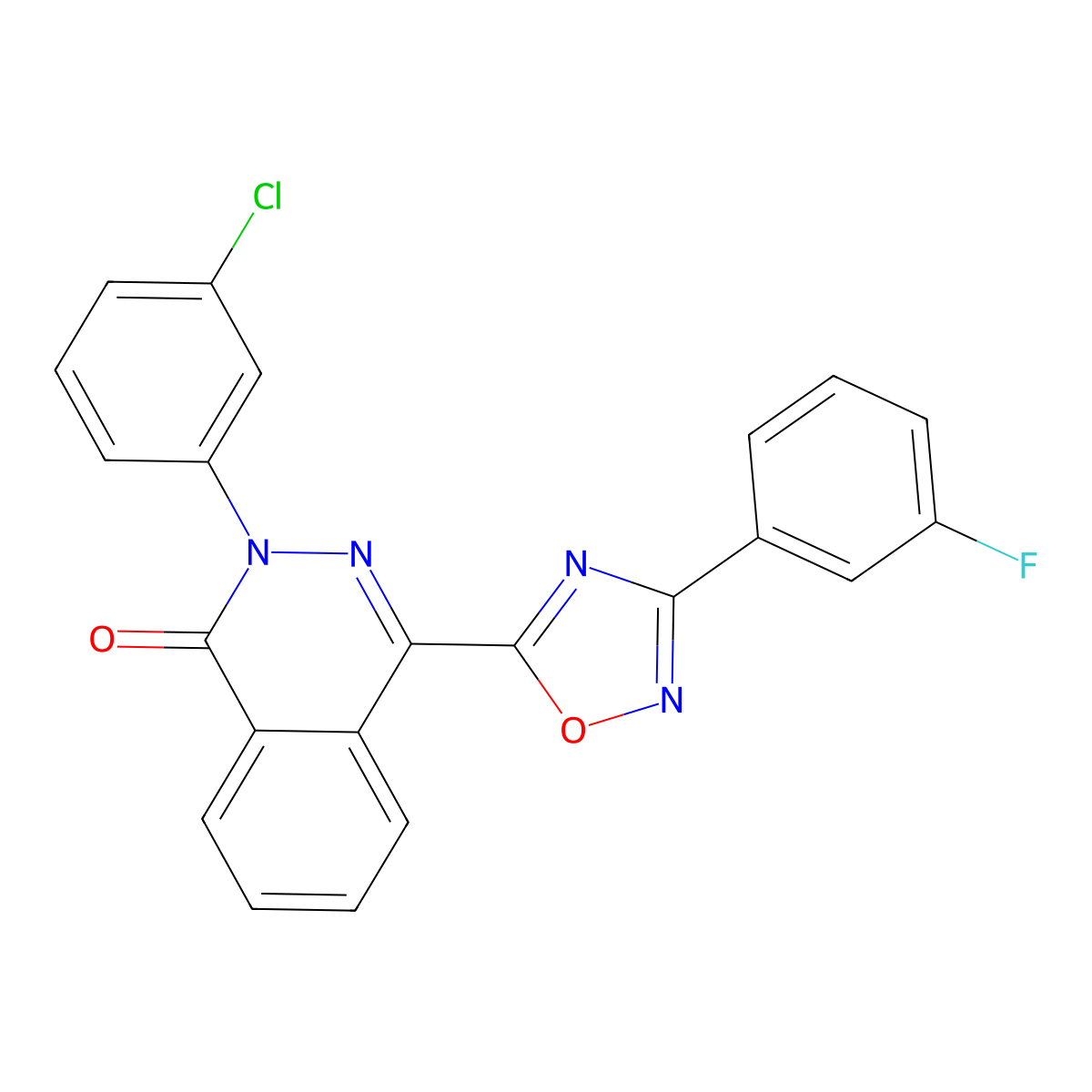 2-(3-chlorophenyl)-4-[3-(3-fluorophenyl)-1,2,4-oxadiazol-5-yl]phthalazin-1(2H)-one molecular structure, CAS 1291862-56-0
