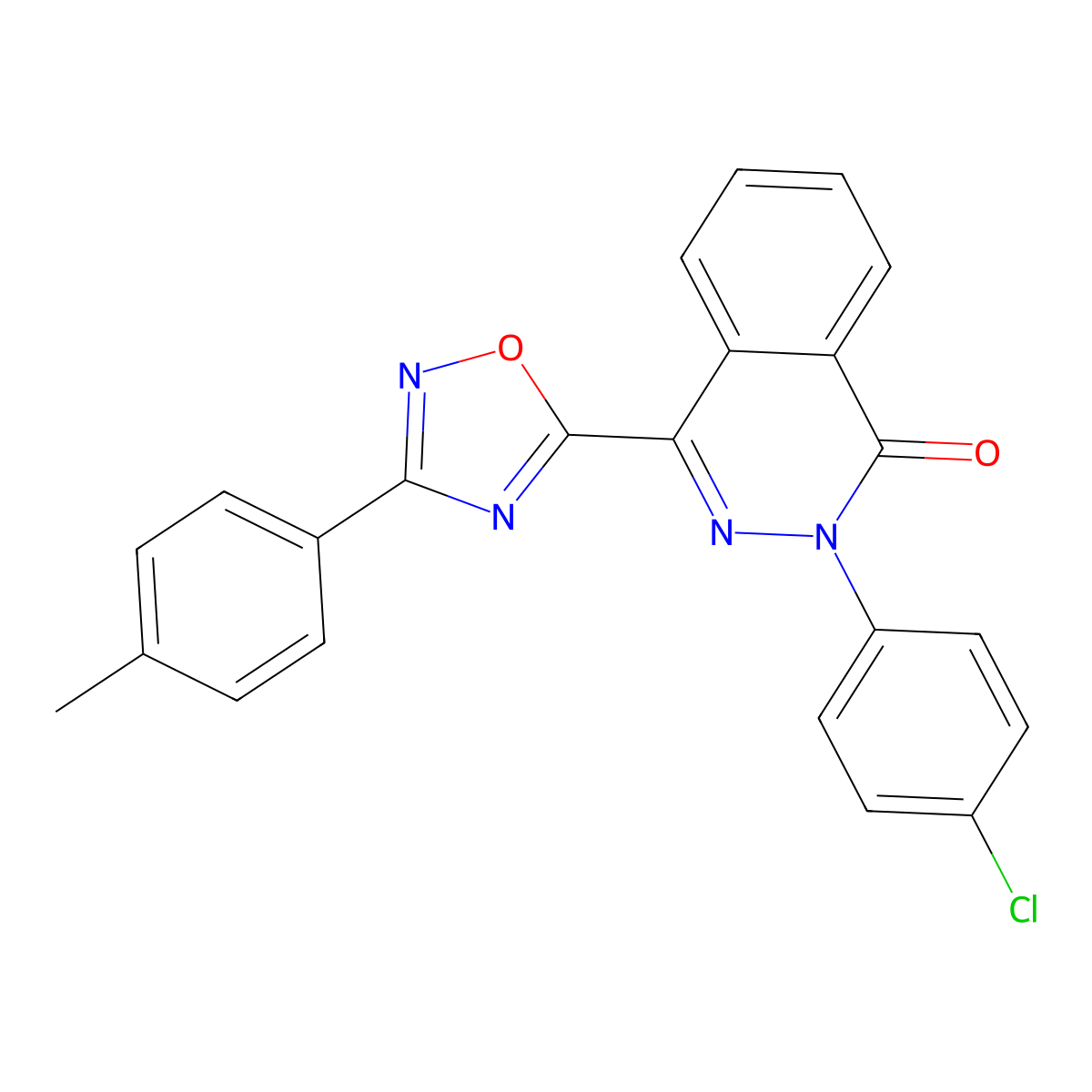 2-(4-chlorophenyl)-4-[3-(4-methylphenyl)-1,2,4-oxadiazol-5-yl]phthalazin-1(2H)-one molecular structure, CAS 1291862-67-3