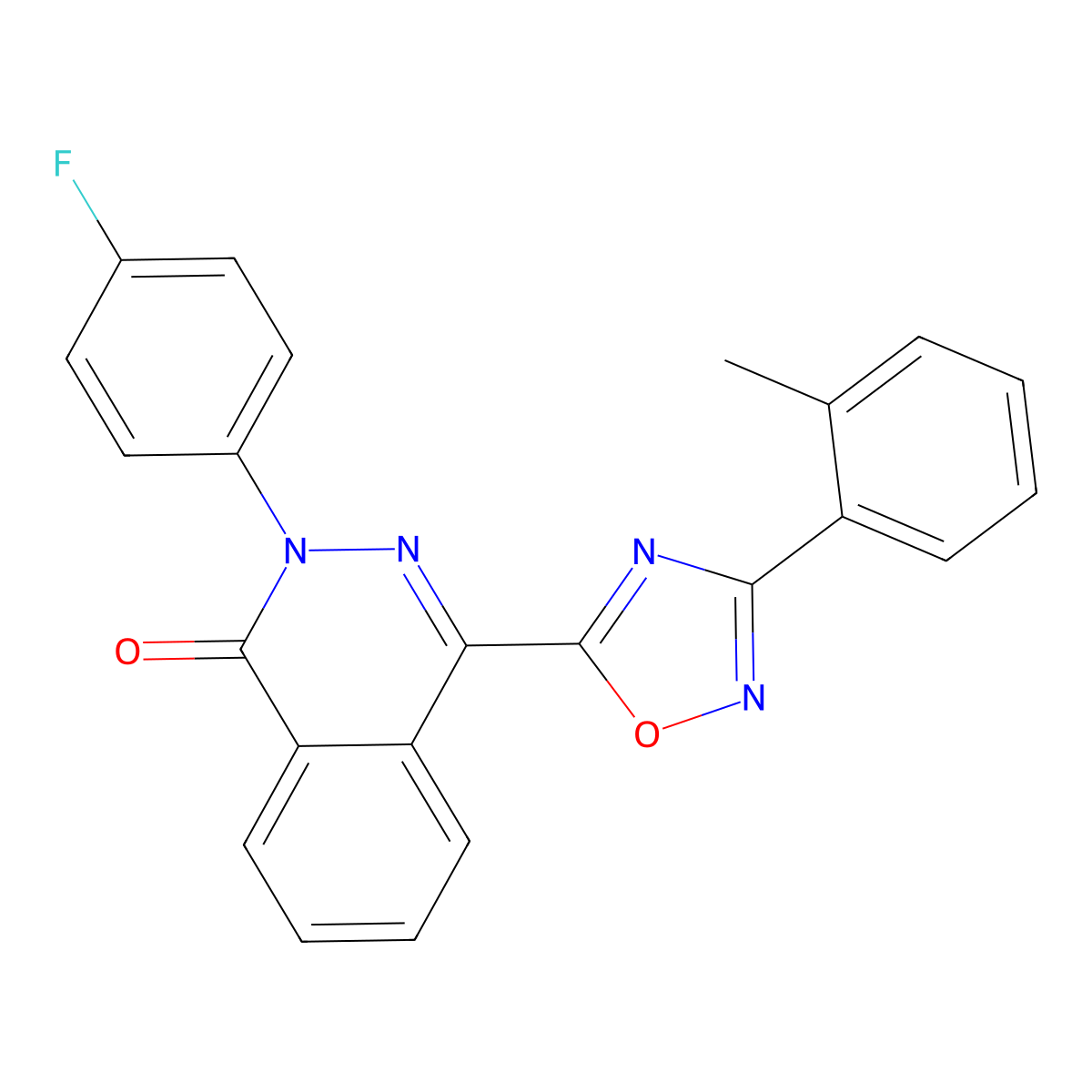 2-(4-fluorophenyl)-4-[3-(2-methylphenyl)-1,2,4-oxadiazol-5-yl]phthalazin-1(2H)-one molecular structure, CAS 1291862-78-6