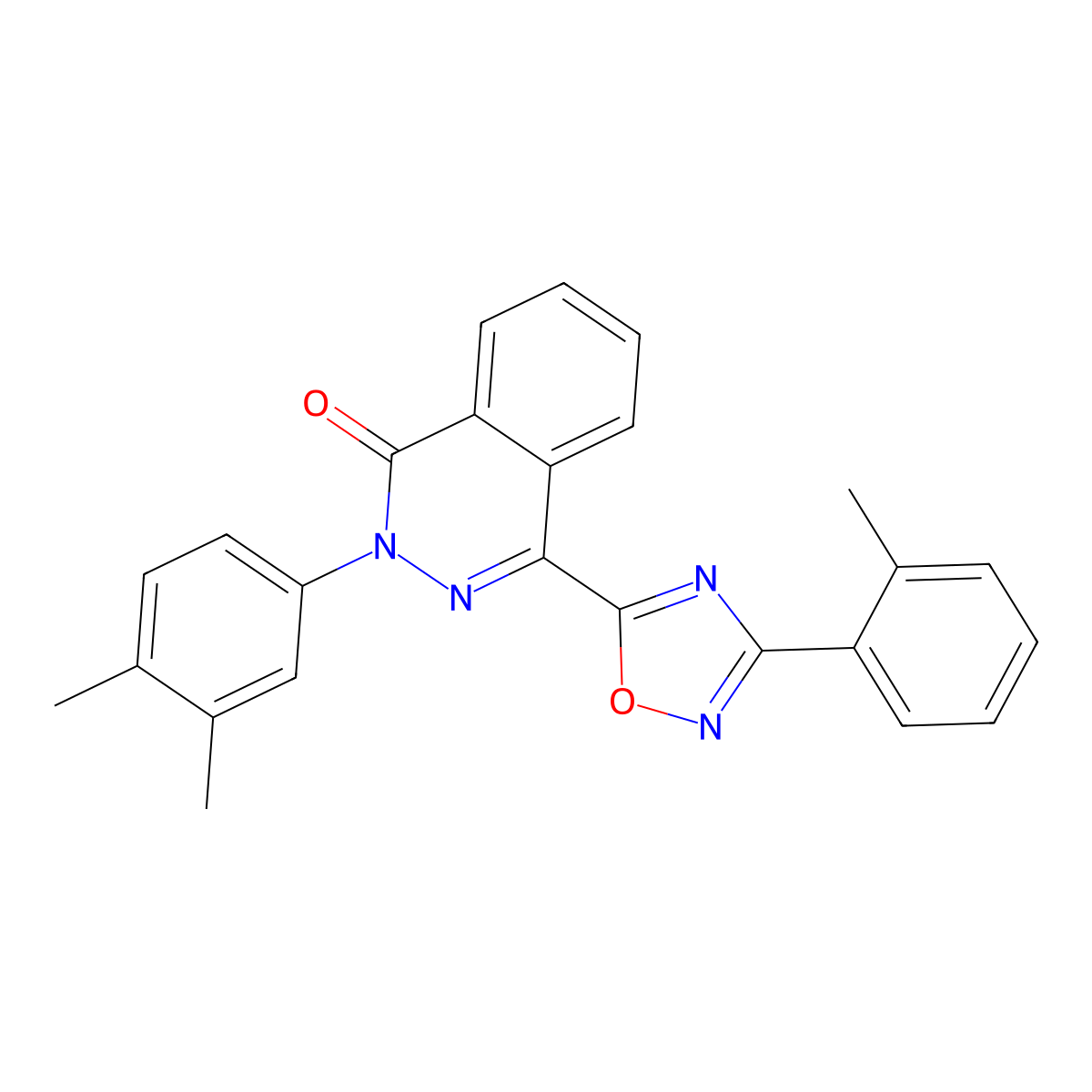 2-(3,4-dimethylphenyl)-4-[3-(2-methylphenyl)-1,2,4-oxadiazol-5-yl]phthalazin-1(2H)-one molecular structure, CAS 1291862-85-5