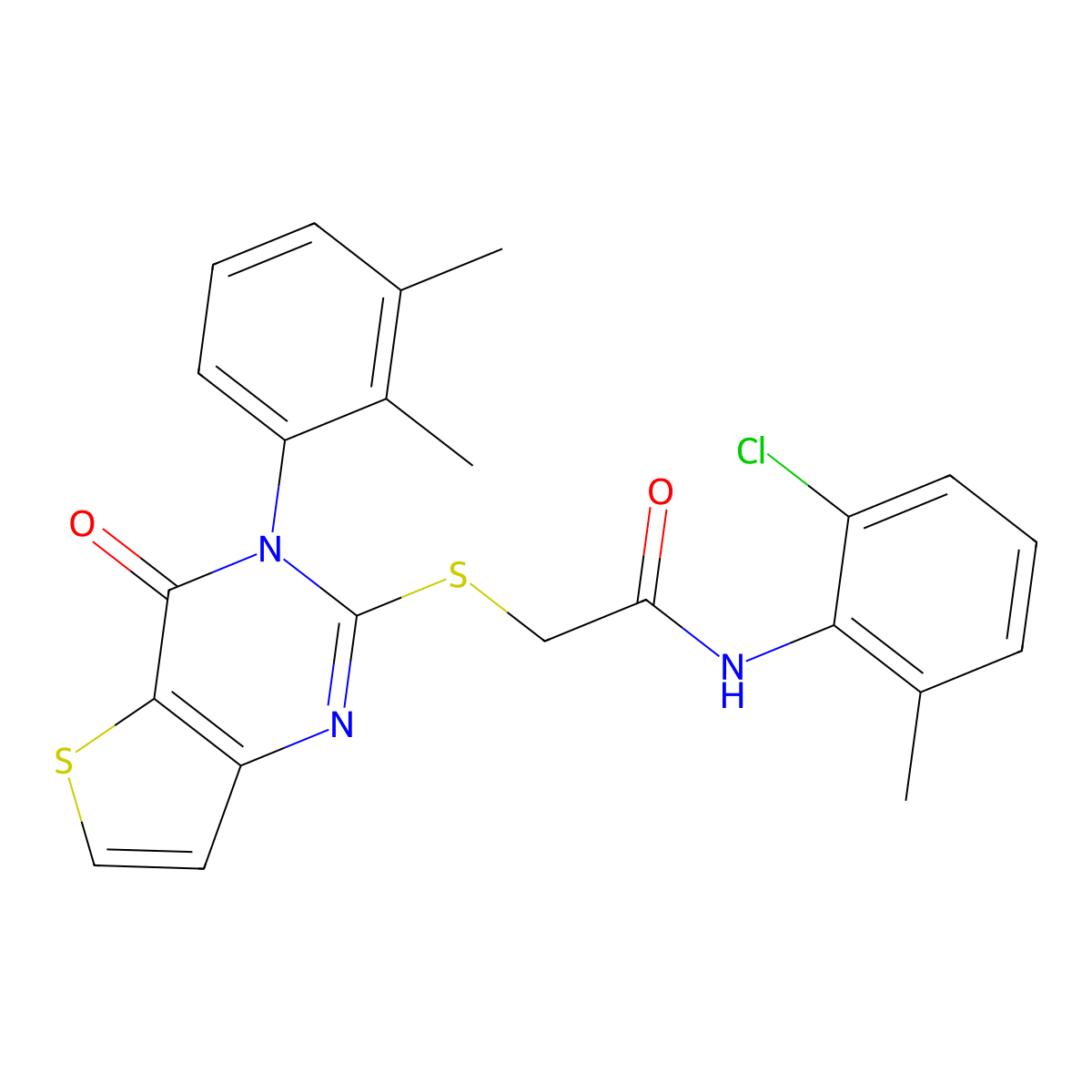 N-(2-chloro-6-methylphenyl)-2-{[3-(2,3-dimethylphenyl)-4-oxo-3,4-dihydrothieno[3,2-d]pyrimidin-2-yl]sulfanyl}acetamide molecular structure, CAS 1291863-01-8