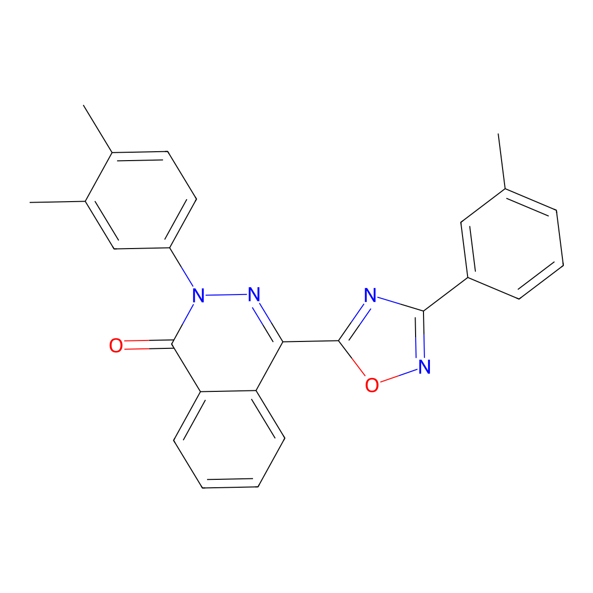2-(3,4-dimethylphenyl)-4-[3-(3-methylphenyl)-1,2,4-oxadiazol-5-yl]phthalazin-1(2H)-one molecular structure, CAS 1291863-03-0
