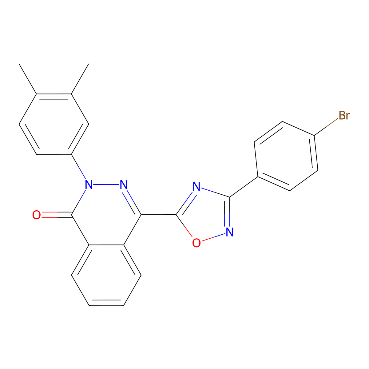 4-[3-(4-bromophenyl)-1,2,4-oxadiazol-5-yl]-2-(3,4-dimethylphenyl)phthalazin-1(2H)-one molecular structure, CAS 1291863-04-1