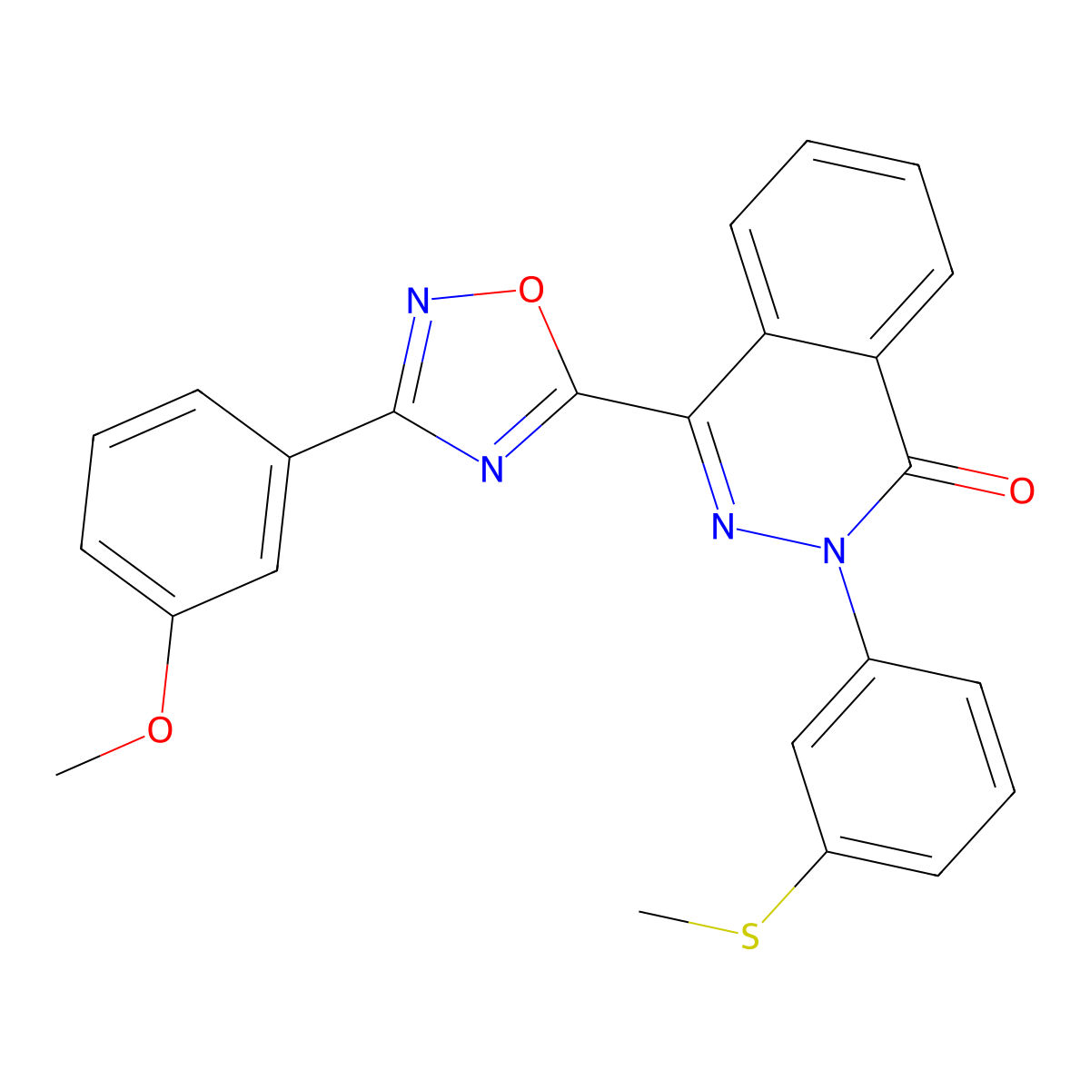4-[3-(3-methoxyphenyl)-1,2,4-oxadiazol-5-yl]-2-[3-(methylthio)phenyl]phthalazin-1(2H)-one molecular structure, CAS 1291863-15-4