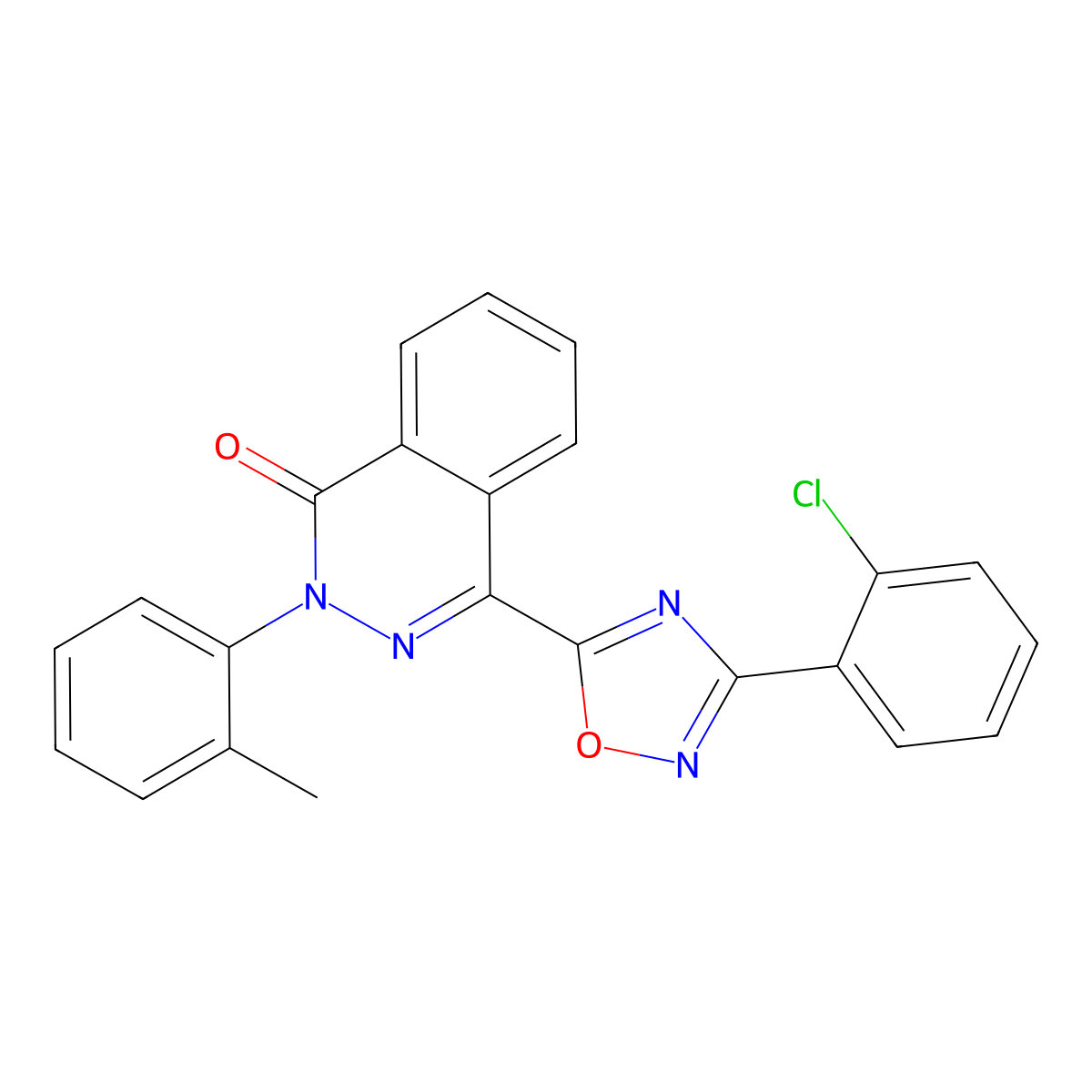 4-[3-(2-chlorophenyl)-1,2,4-oxadiazol-5-yl]-2-(2-methylphenyl)phthalazin-1(2H)-one molecular structure, CAS 1291863-28-9