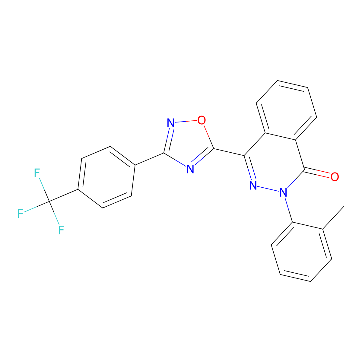2-(2-methylphenyl)-4-{3-[4-(trifluoromethyl)phenyl]-1,2,4-oxadiazol-5-yl}phthalazin-1(2H)-one molecular structure, CAS 1291863-31-4