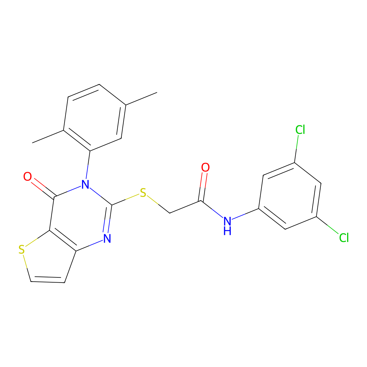 N-(3,5-dichlorophenyl)-2-{[3-(2,5-dimethylphenyl)-4-oxo-3,4-dihydrothieno[3,2-d]pyrimidin-2-yl]sulfanyl}acetamide molecular structure, CAS 1291863-32-5