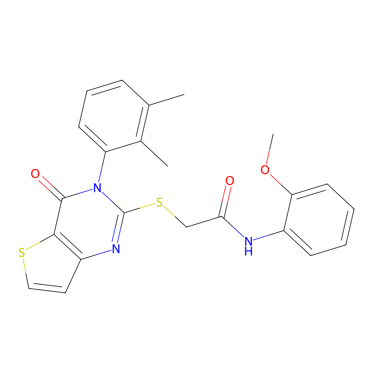 2-{[3-(2,3-dimethylphenyl)-4-oxo-3,4-dihydrothieno[3,2-d]pyrimidin-2-yl]sulfanyl}-N-(2-methoxyphenyl)acetamide molecular structure, CAS 1291863-36-9