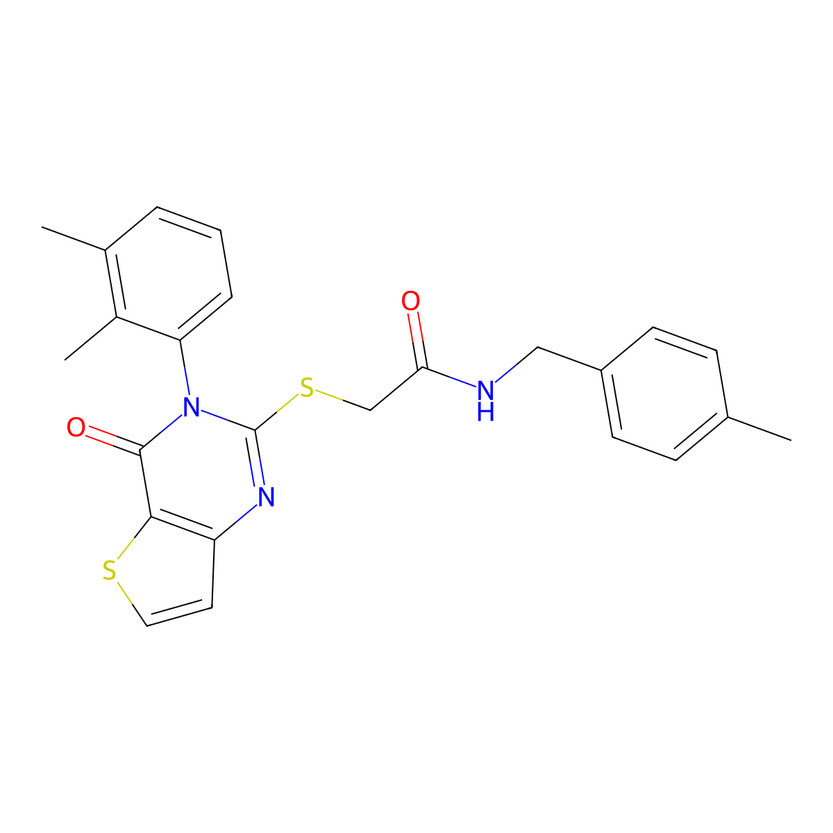2-{[3-(2,3-dimethylphenyl)-4-oxo-3,4-dihydrothieno[3,2-d]pyrimidin-2-yl]sulfanyl}-N-(4-methylbenzyl)acetamide molecular structure, CAS 1291863-41-6