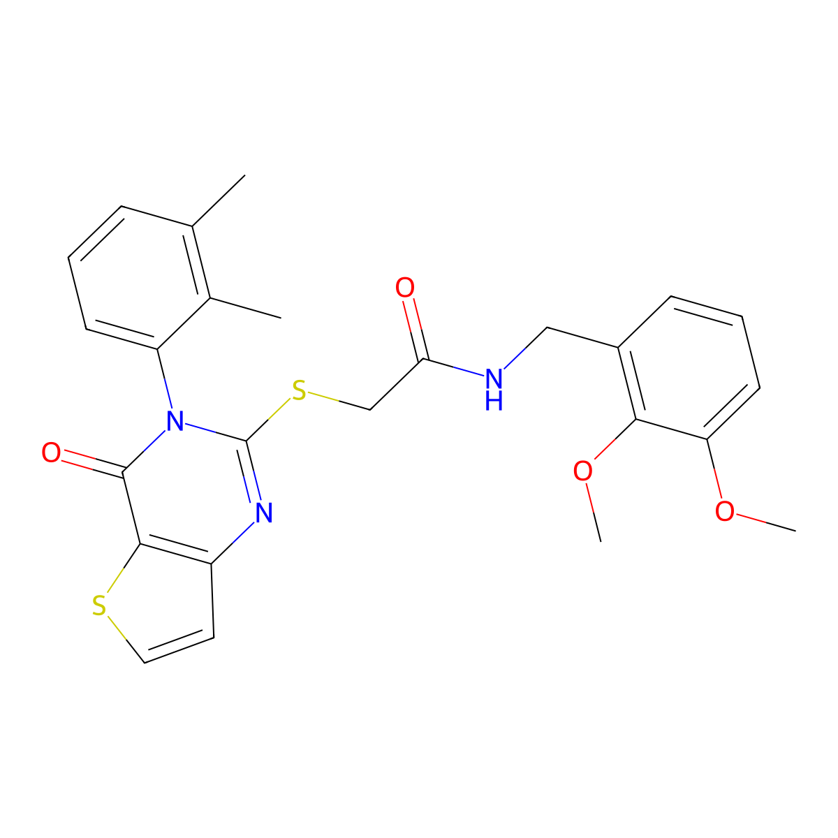 N-(2,3-dimethoxybenzyl)-2-{[3-(2,3-dimethylphenyl)-4-oxo-3,4-dihydrothieno[3,2-d]pyrimidin-2-yl]sulfanyl}acetamide molecular structure, CAS 1291863-60-9