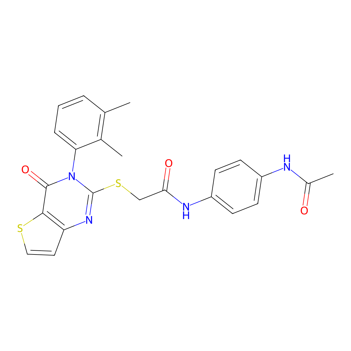 N-[4-(acetylamino)phenyl]-2-{[3-(2,3-dimethylphenyl)-4-oxo-3,4-dihydrothieno[3,2-d]pyrimidin-2-yl]sulfanyl}acetamide molecular structure, CAS 1291863-70-1