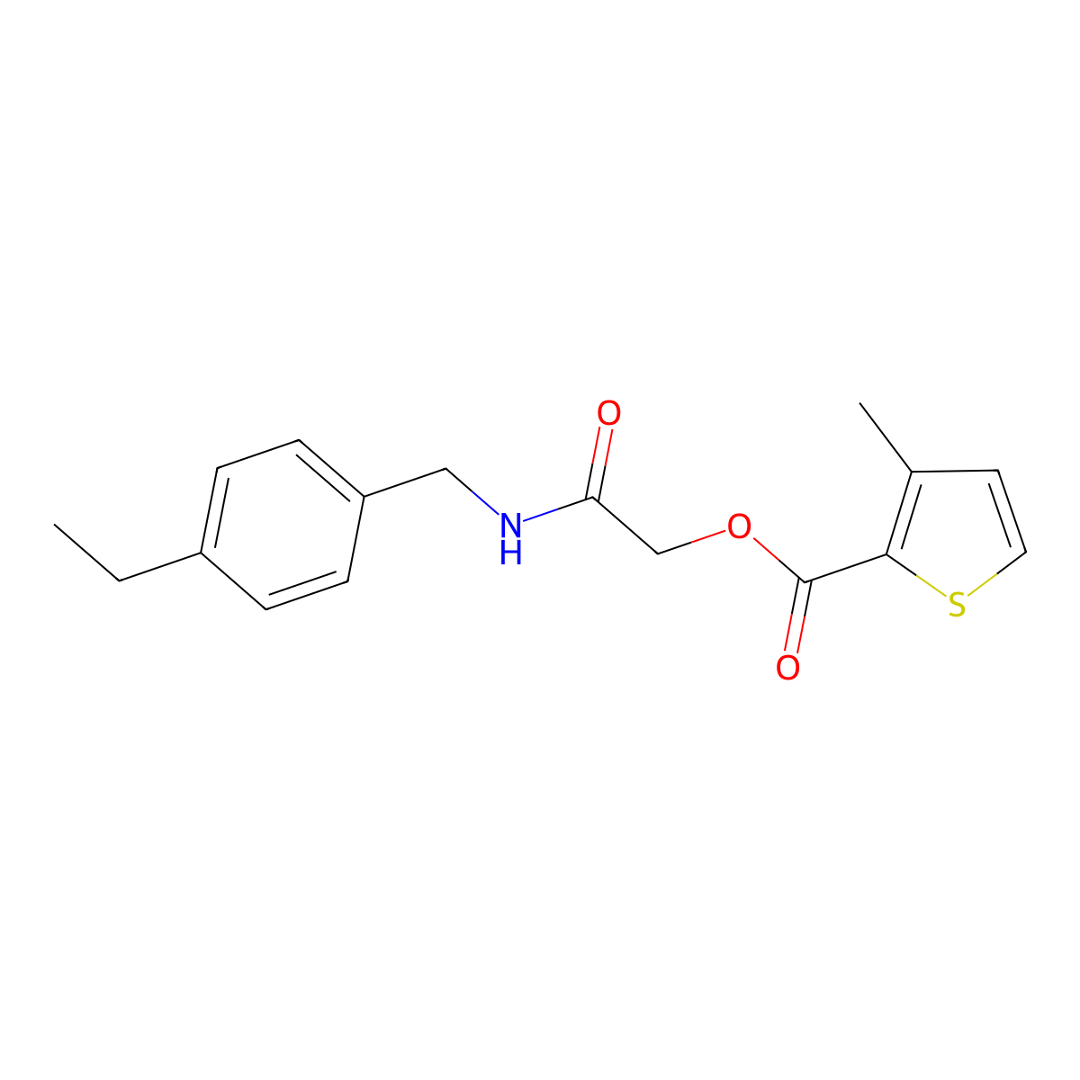 2-((4-Ethylbenzyl)amino)-2-oxoethyl 3-methylthiophene-2-carboxylate molecular structure, CAS 1291863-93-8