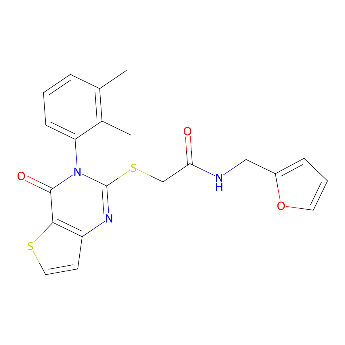 2-{[3-(2,3-dimethylphenyl)-4-oxo-3,4-dihydrothieno[3,2-d]pyrimidin-2-yl]sulfanyl}-N-(furan-2-ylmethyl)acetamide molecular structure, CAS 1291864-17-9