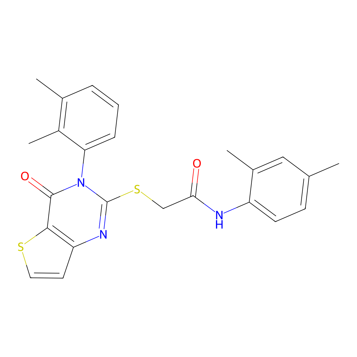 N-(2,4-dimethylphenyl)-2-{[3-(2,3-dimethylphenyl)-4-oxo-3,4-dihydrothieno[3,2-d]pyrimidin-2-yl]sulfanyl}acetamide molecular structure, CAS 1291864-30-6